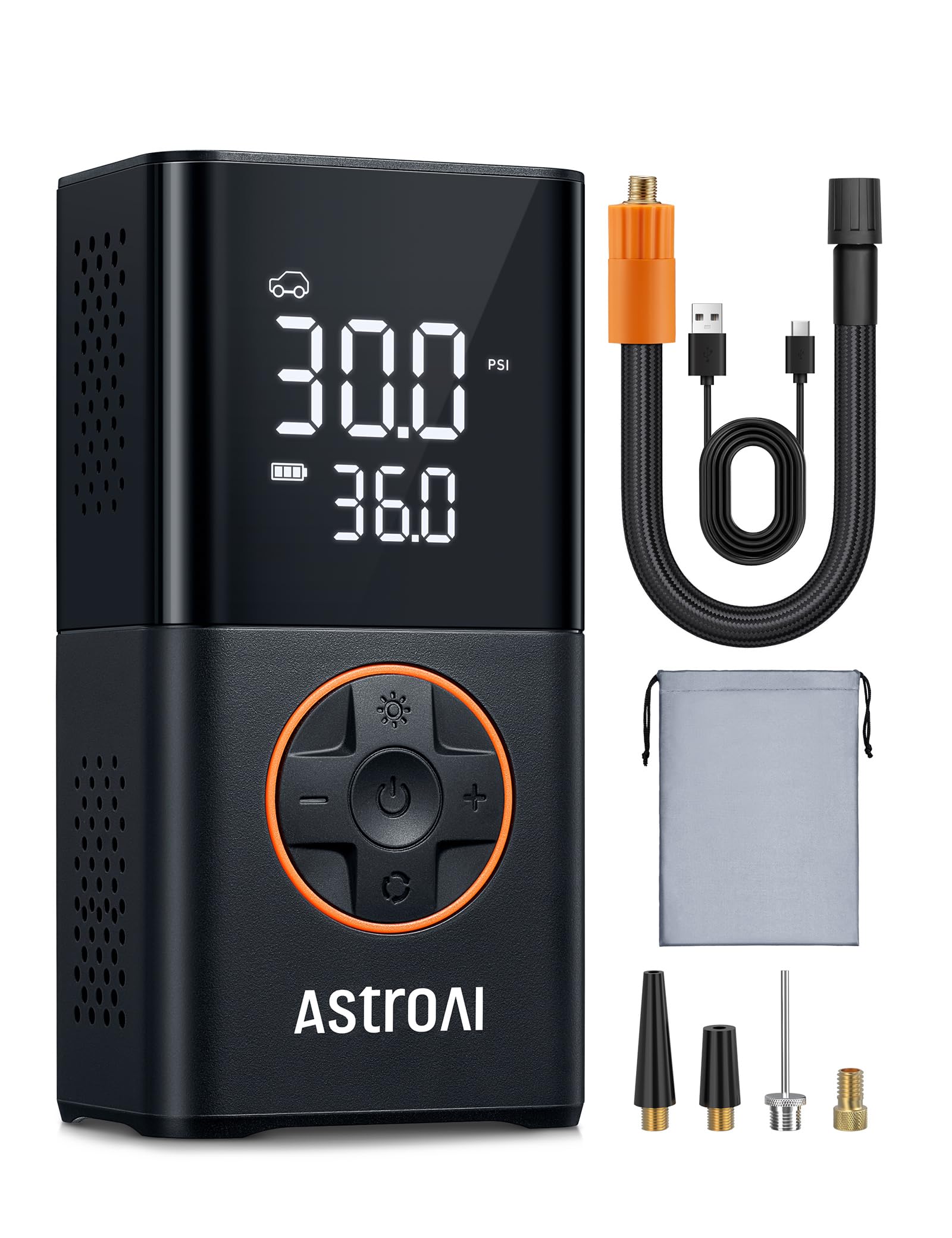 AstroAI Compressor de Ar Portátil L7 para Carro | Inflador de Pneus, Bomba de Ar para Carro, Bomba de Ar Automática de 150 PSI 12 V com Medidor Digital