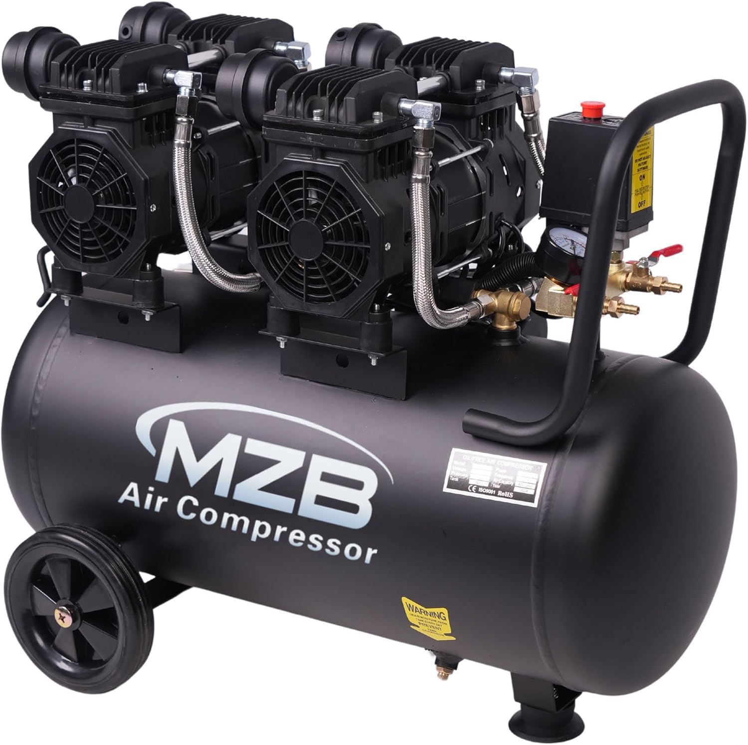 Compressor de ar ultra silencioso de 13,2 galões 115PSI tanques de aço 70dB nível de ruído compressor de ar livre de óleo