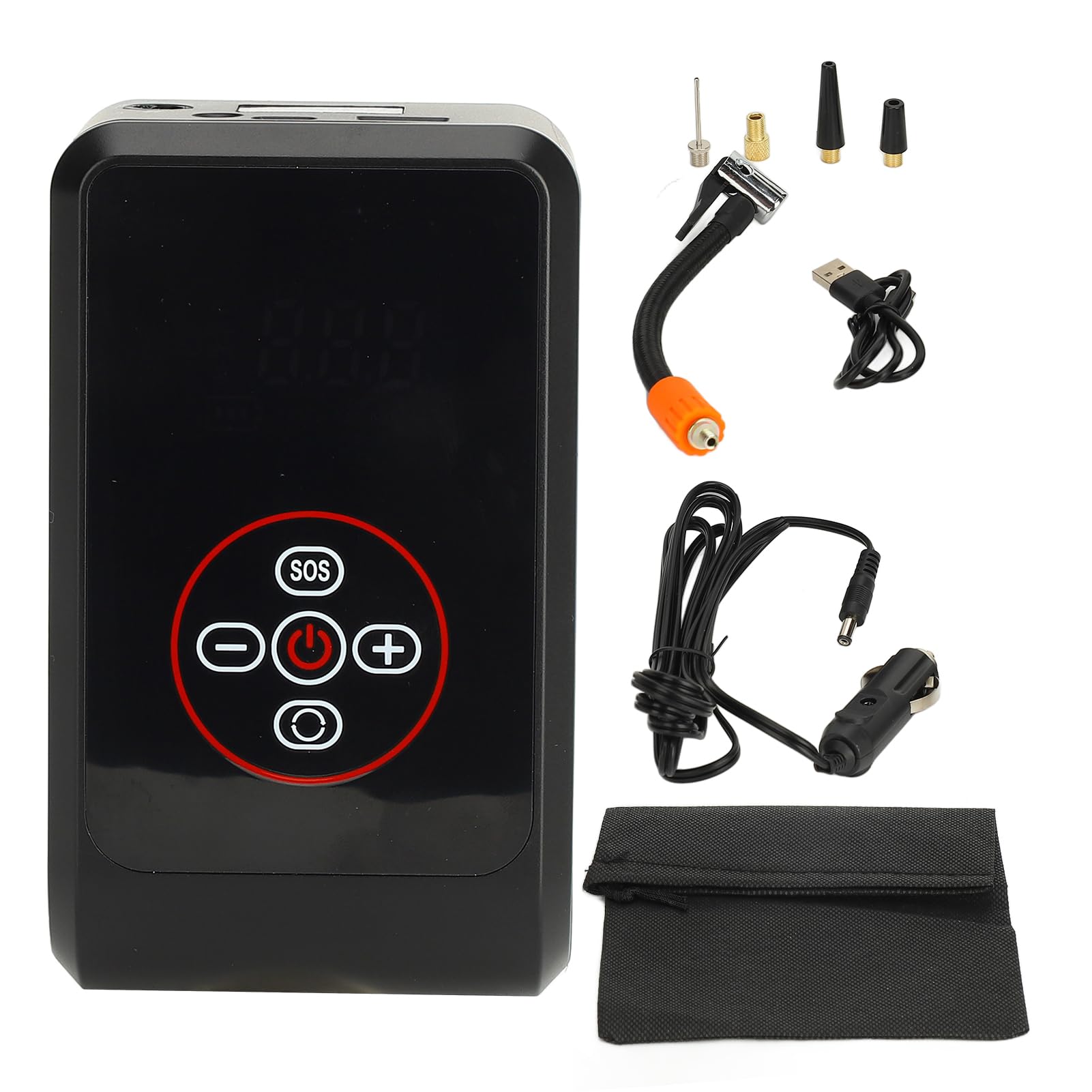 Yosoo Health Gear Inflador de Pneus de Carro, Compressor de Ar Portátil de 80W Com Bateria de 3600mAh e Fluxo de Ar de 50L/min, Faixa de Pressão de 0,2-10,3Bar 3-150PSI para a Maioria Dos Pneus