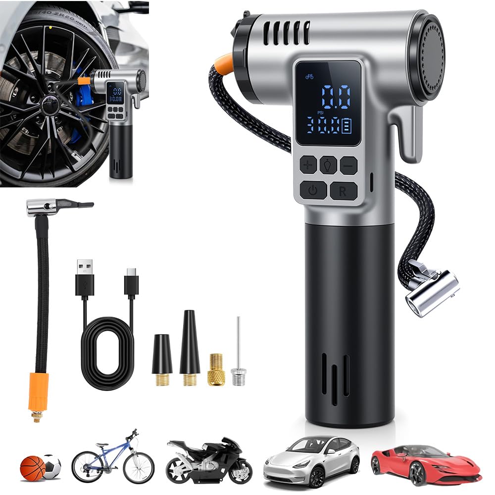Compressor de Ar Portatil, Calibrador de Pneus, Compressor de Ar Portatil Automotivo, Ar Portatil Automotivo, Bomba de Encher Pneu, Bomba de Encher Bola