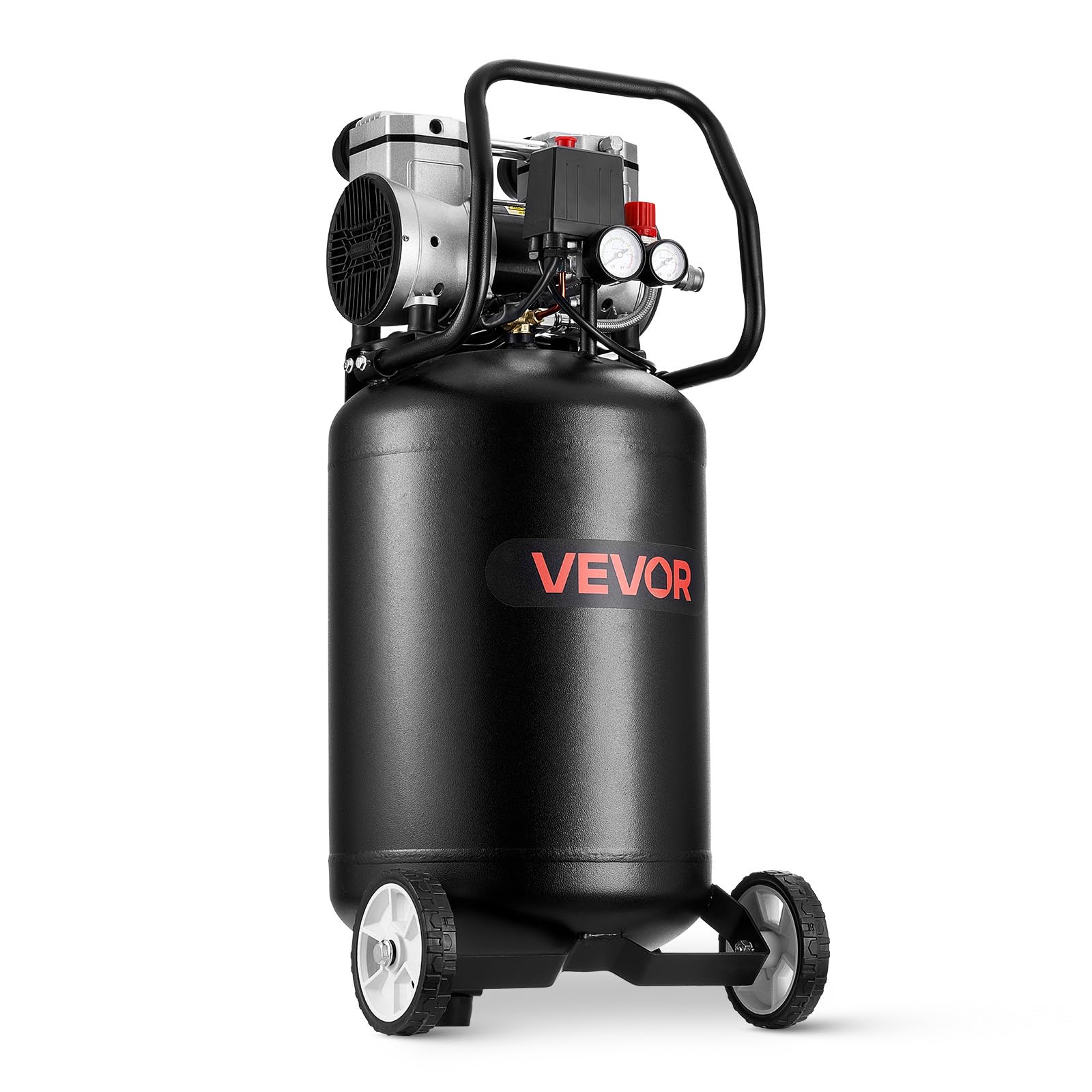 VEVOR Compressor de ar de 14 galões, 2HP 4.3 SCFM a 90PSI, tanque compressor de ar livre de óleo de pressão máxima de 125PSI, portátil sobre rodas para reparo de automóveis, enchimento de pneu