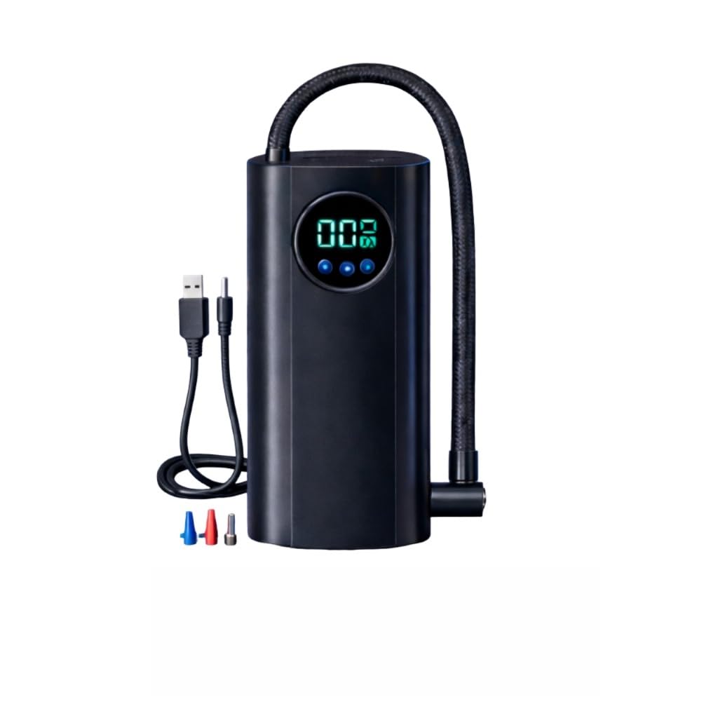 Compressor de Ar Portátil V060 80W 7.4V Digital e Analógico Sem Fio e Com Fio USB 3600mAh Inflador de Pneus Carro Moto Bike 50L/min 150PSI Emergência(Com Bateria/Painel Analógico)