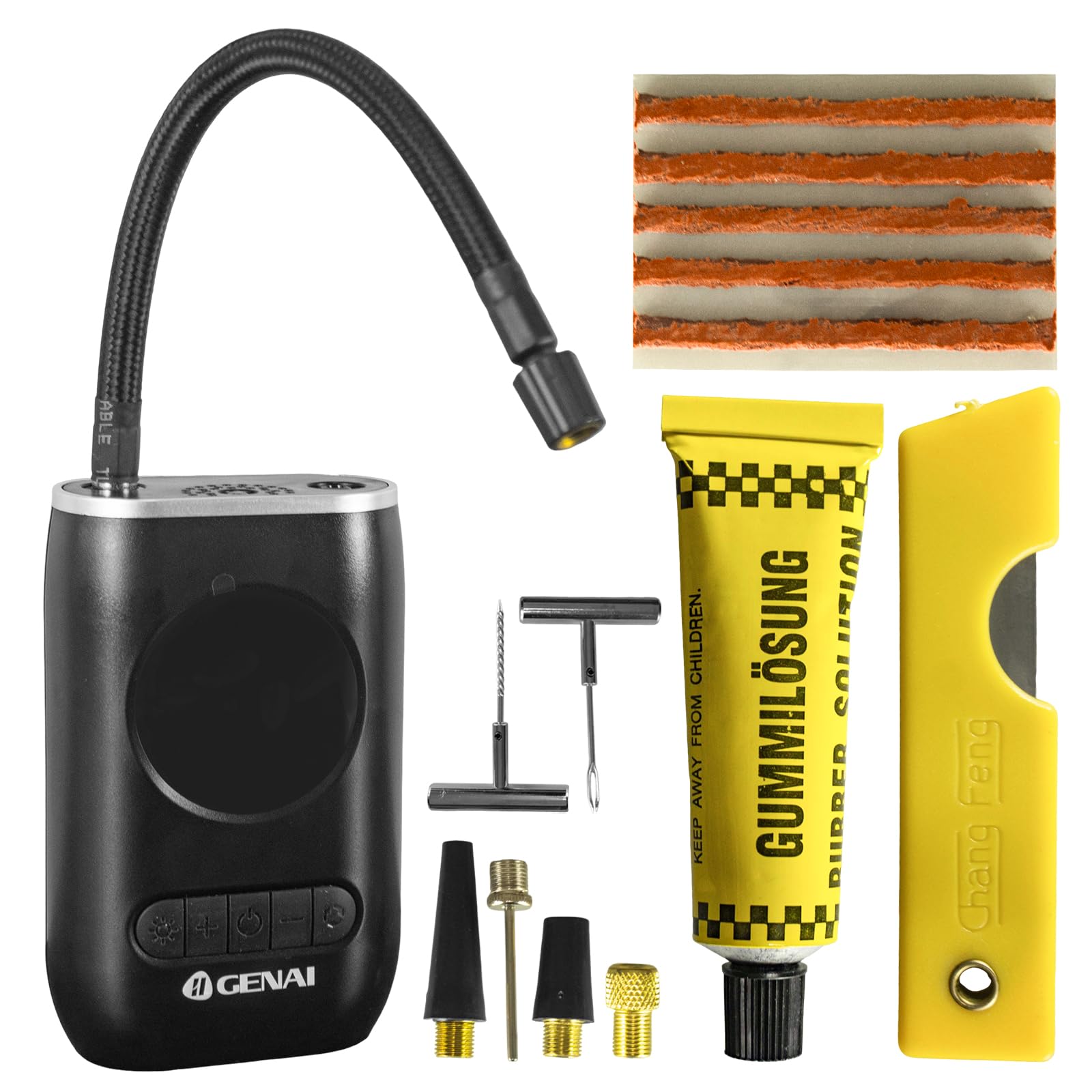 Compressor de Ar Portátil, Calibrador Bomba de Ar Digital Recarregável 4000 mAh, Multifuncional Bomba de Ar Elétrica 150 PSI para Pneus de Carro, Moto, Bicicleta e Bola com Display LED e Lanterna