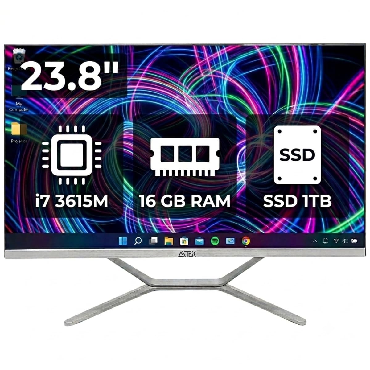 Computador All In One 23,8" Full HD Intel Core i7 16GB RAM SSD 1TB Wi-Fi Integrado HDMI Ethernet USB Desktop Compacto para Trabalho Home Office Estudo