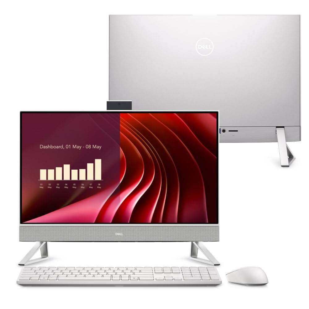 Computador Dell 24 All-in-1 AIO-i1303-A15, Intel Core i5-1334U | Windows 11 Home, Tela IPS FHD de 23,8", 8GB RAM, 1TB SSD, Teclado e Mouse Sem Fio, USB 3.2, HDMI, Branco, Garantia de 1 Ano