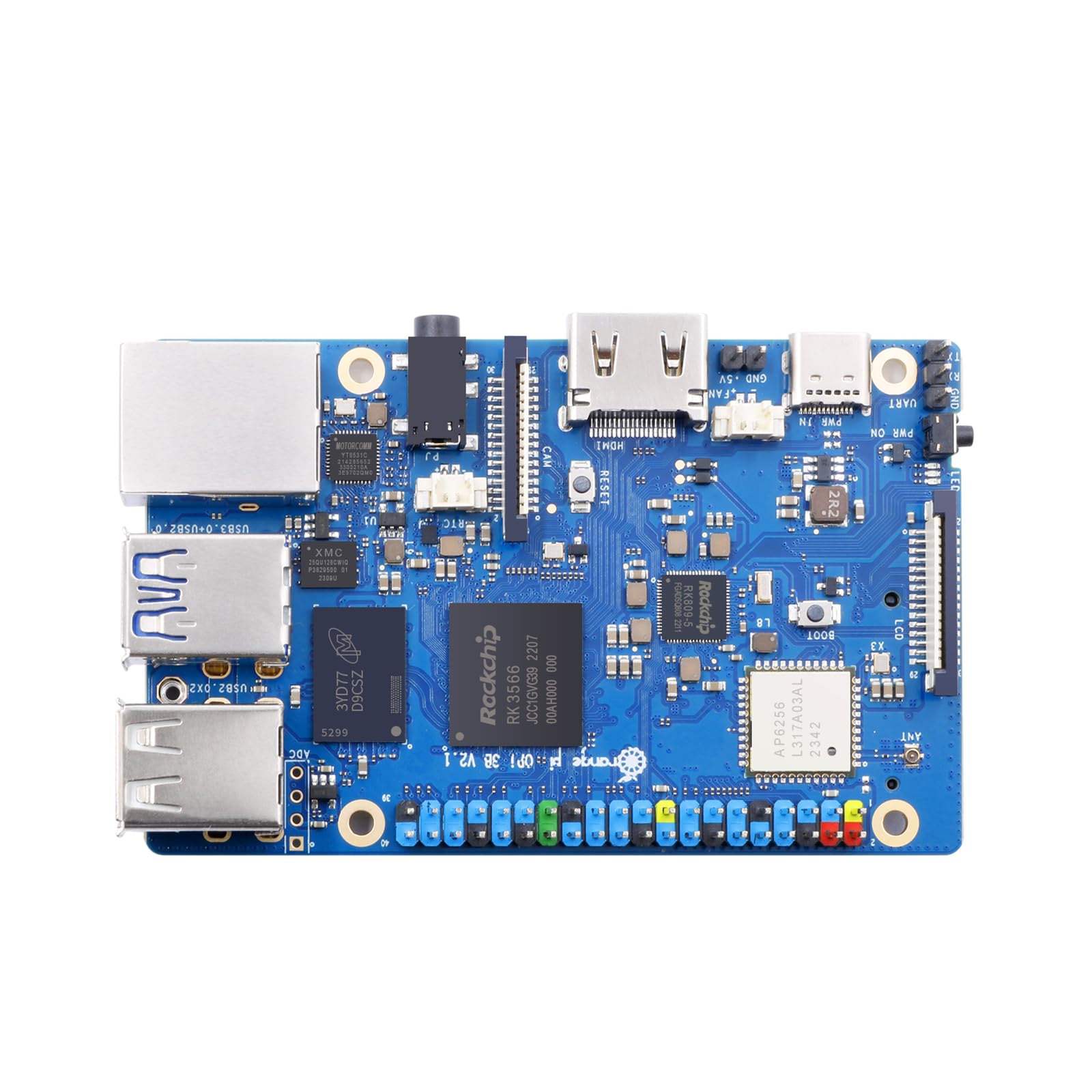 Orange Pi Placa de Computador de Placa Única Rockchip Rk3566 Quad-Core de 64 Bits com Soquete Emmc, 3B 2Gb Lpddr4/4X, Compatível com Wi-Fi 5 e Bluetooth, Placa de Desenvolvimento