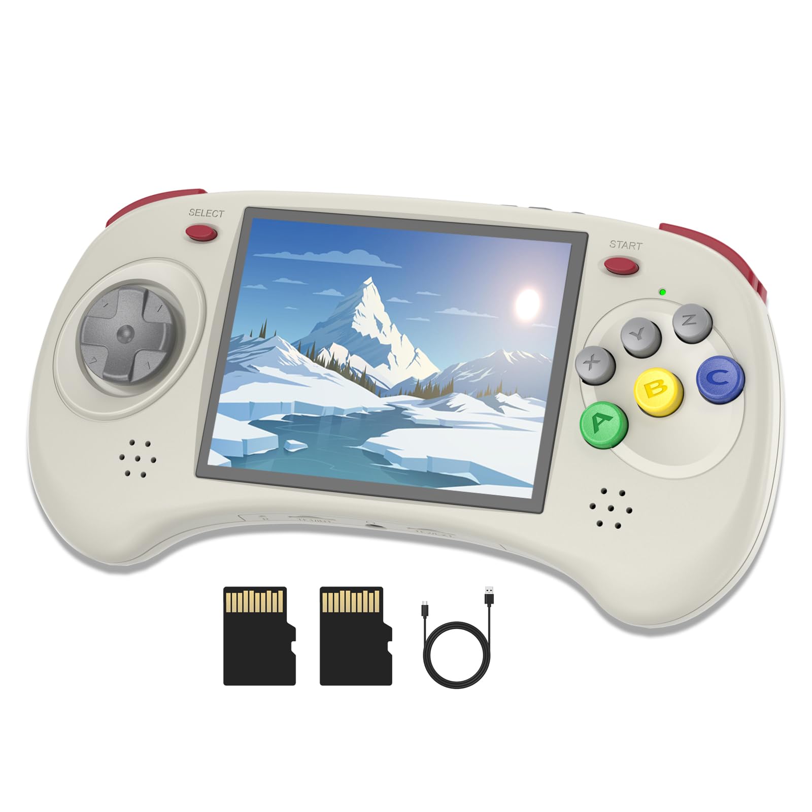 Dosnura Console de Jogos Portátil Retrô Rg Arc-D com Tela Ips de 4", Sistema Linux e Android 11, Cpu Rk3566 de 64 Bits, Reprodutor de Videogame, Bateria Integrada de 3500 Mah, Compatível