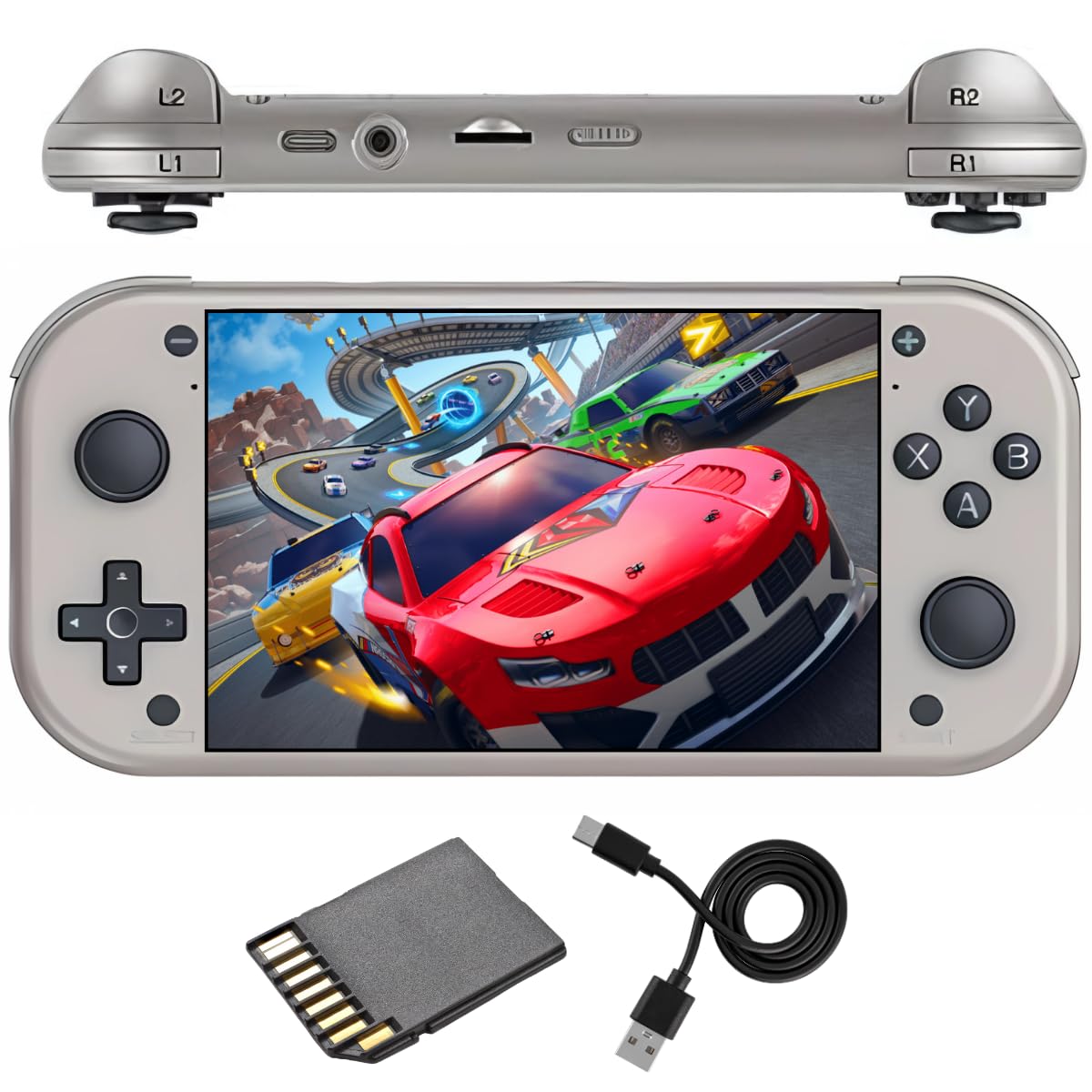 Video game Portátil Gamepad M17 20.000 Jogos Joystick Tela OLED IPS LCD Console De Jogos Game Retro 4.3 Polegadas Cartão memória 64 GB Jogos de emuladores Retro Vídeo Game Do Atari ao PSP Completo