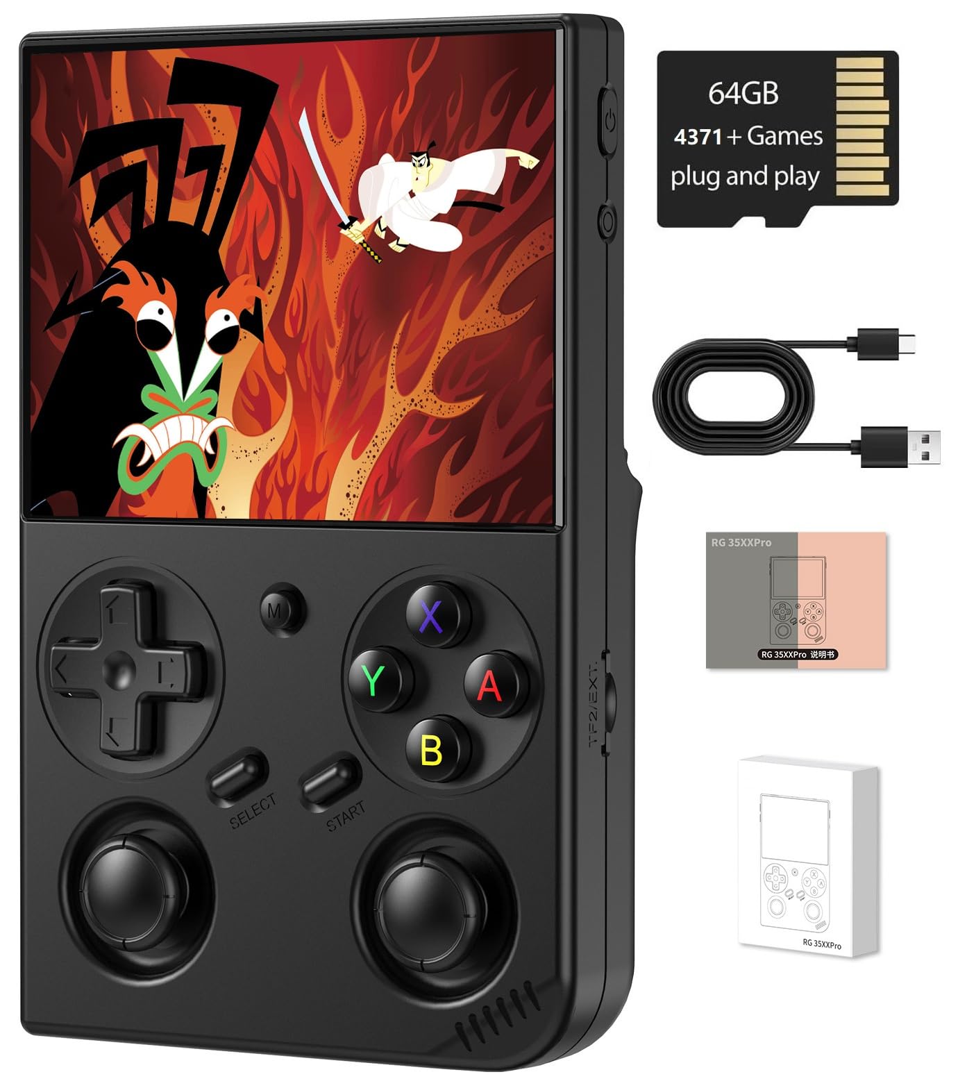Voacle Console de Jogos Portátil Retrô Anbernic Rg35Xx Pro, Rg 35Xxpro com Suporte para Saída Hdmi, Wi-Fi 5G e Bluetooth 4.2, Tela Ips de 3,5", Sistema Linux Pré-Instalado com 4353 Jogos e Bateria