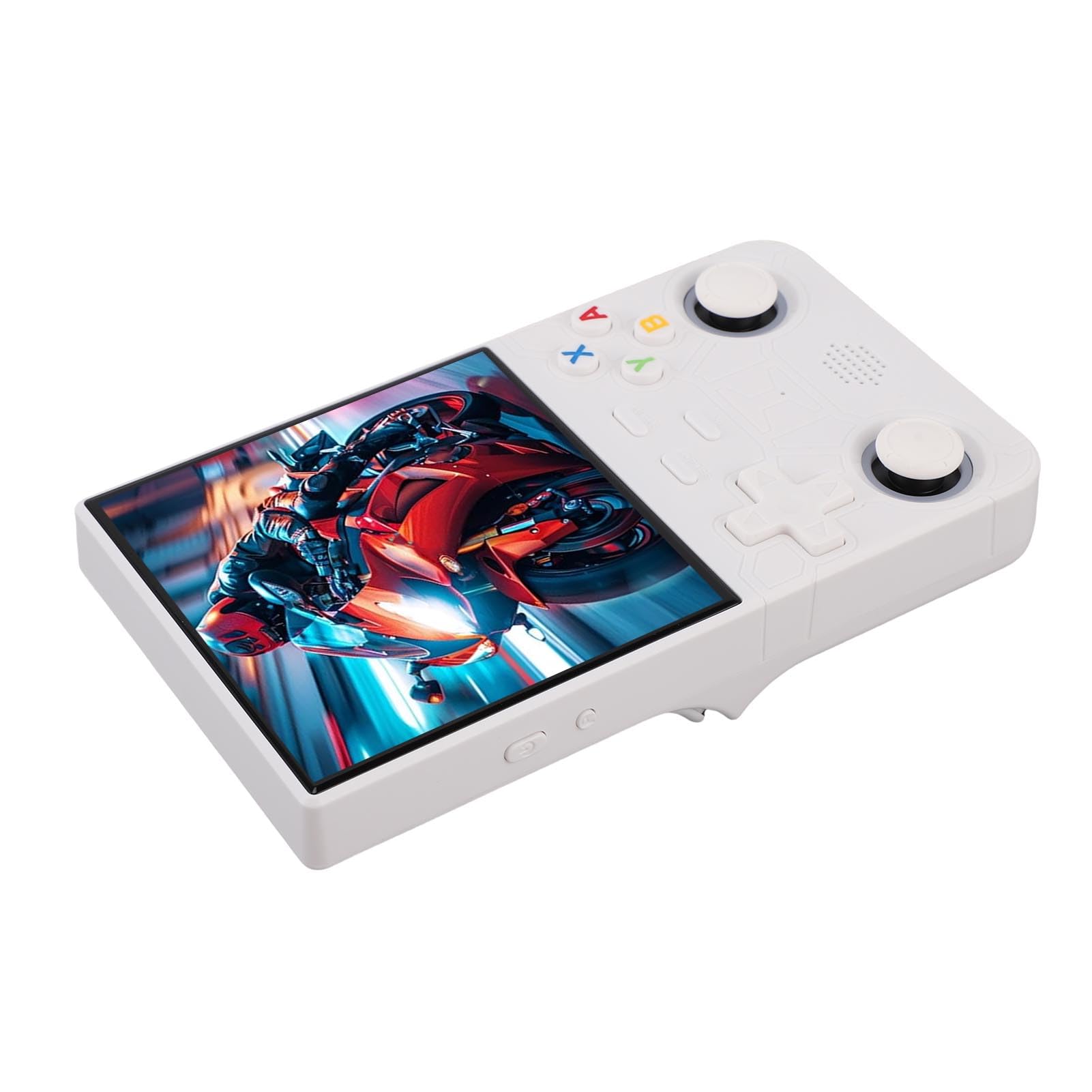 Generic Player de Videogame Portátil, Console de Jogos de Código Aberto, Design Compacto, Bateria de 3500mAh, Longo Tempo de Reprodução para Jogadores de Nostalgia, ABS Branco, 4 Polegadas (64G)