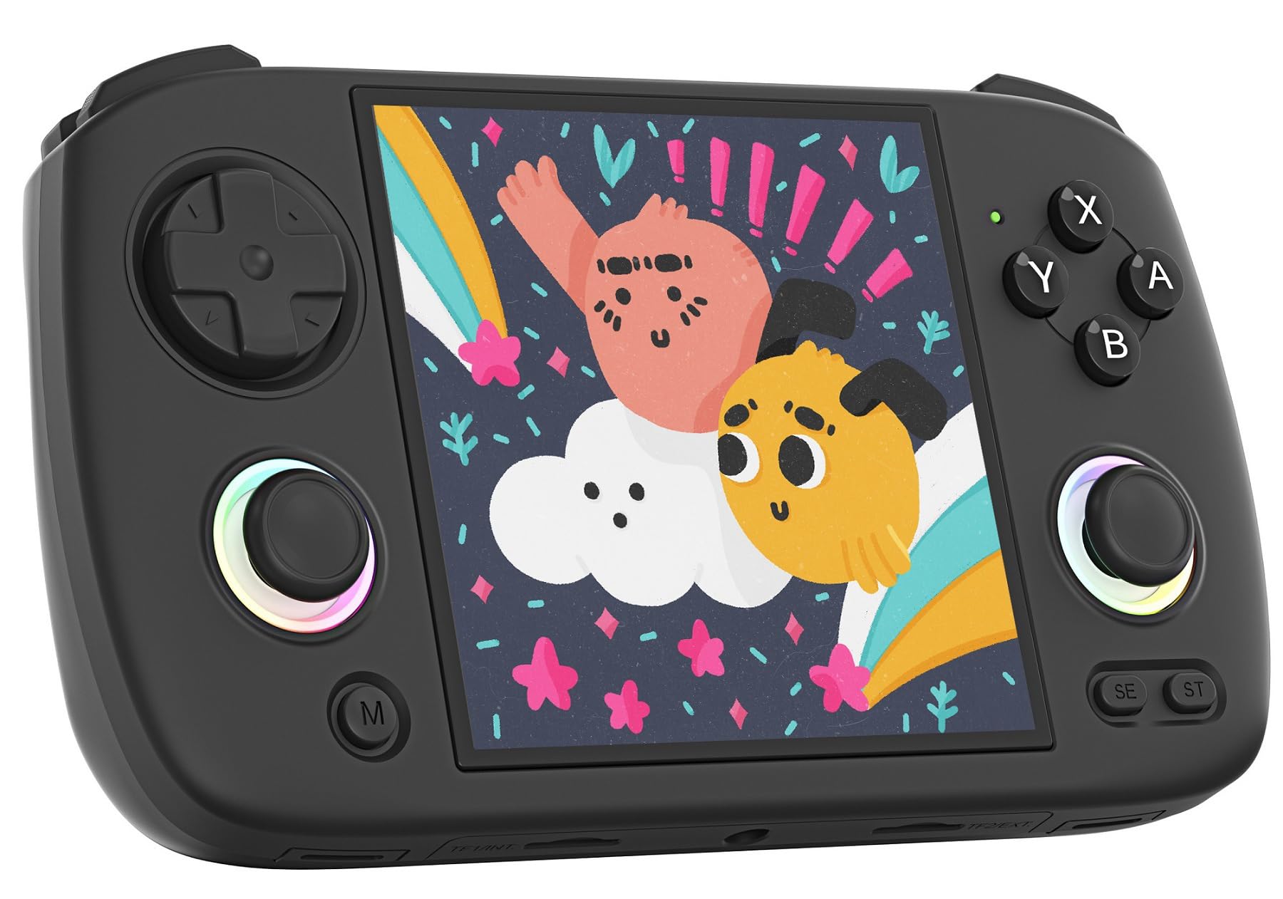 Voacle Console de Jogos Portátil Retrô Rg Cubexx, Tela Ips de 3,95 Polegadas, Sistema Linux Integrado, Cartão Tf de 64 Gb, Suporte para 5056 Jogos, Saída para Tv, Wi-Fi 5G, Bluetooth 4.2 (Preto)