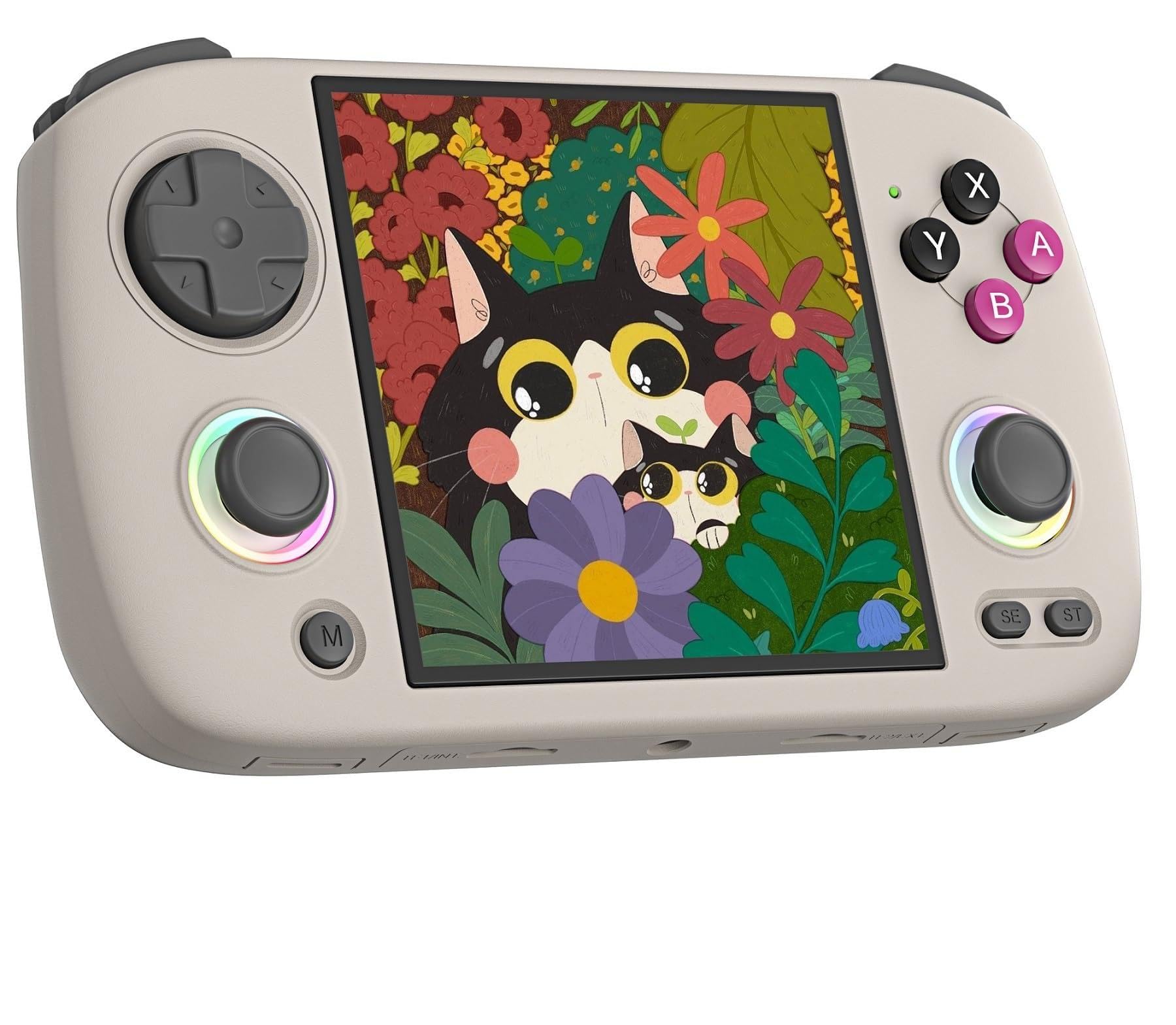 Voacle Console de Jogos Portátil Retrô Rg Cubexx, Tela Ips de 3,95 Polegadas, Sistema Linux Integrado, Cartão Tf de 64 Gb, Suporte para 5056 Jogos, Saída para Tv, Wi-Fi 5G, Bluetooth 4.2 (Cinza)