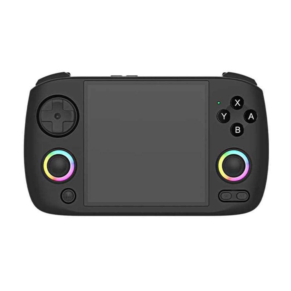 Raxmolo RG CubeXX Console de jogos portátil retrô tela IPS de 3,95 polegadas, Linux de 64 bits com joystick RGB - suporta 32 GB preto
