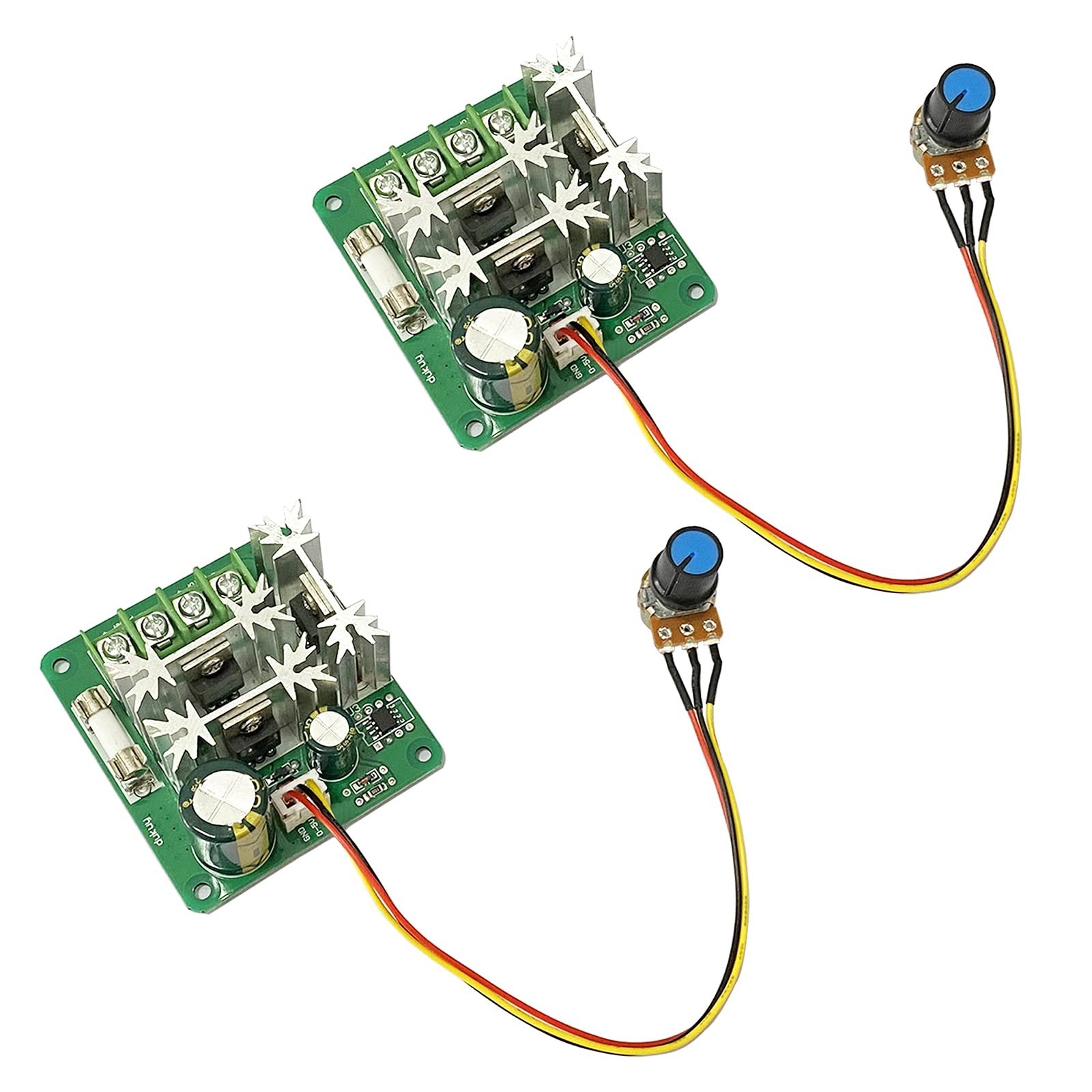 ABSOK Controlador de velocidade do motor 6V-90V DC CCMHCN Controlador de velocidade PWM 15A PLC DC Controlador de velocidade do motor com botão de controle (2 peças)