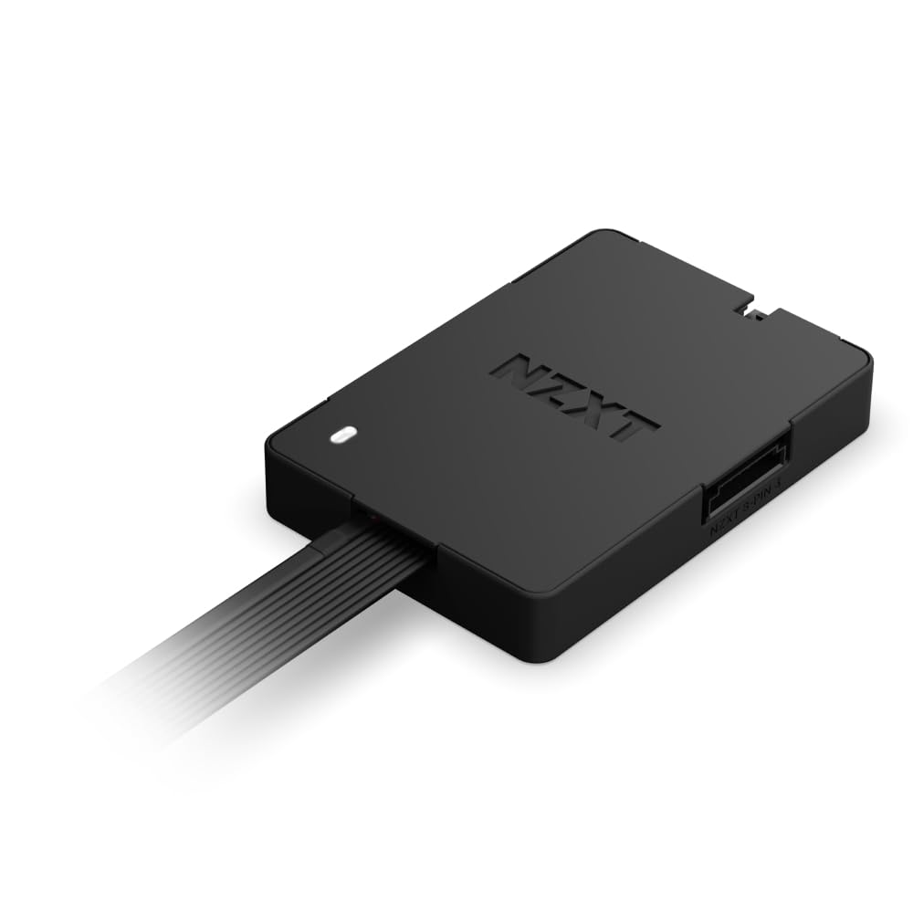 NZXT Hub de controle – Iluminação RGB digital e controlador de velocidade do ventilador PWM – Controle até 5 x ventoinhas PWM ou 4 x ventoinhas NZXT de quadro único – Alimentado pela NZXT CAM Software