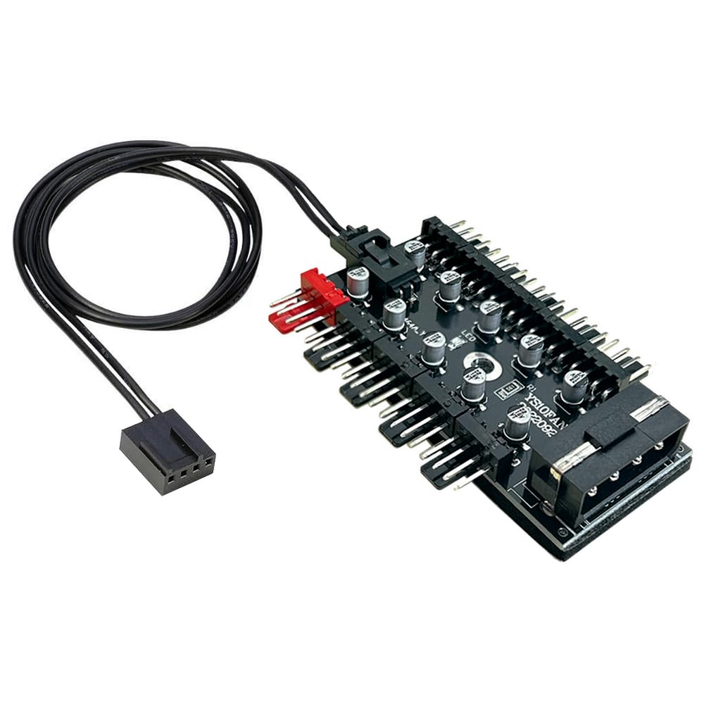COOLMOON HUB MULTI FANS 10 PORTAS CONTROLE PWM 4 E 3 PINOS MOLEX, CONTROLE VELOCIDADE COOLER FAN