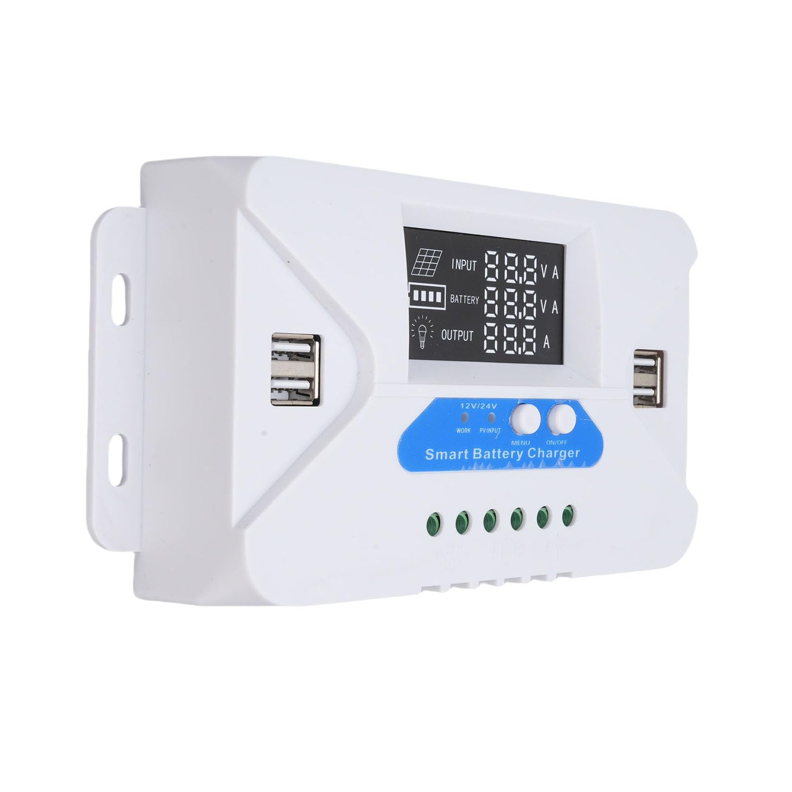 Hilitand Controlador de Carga Solar Adaptável Com Display LCD para Sistemas de Bateria de Painel Solar Placa de Alumínio 4 Portas USB Fora da Rede Elétrica (100A)
