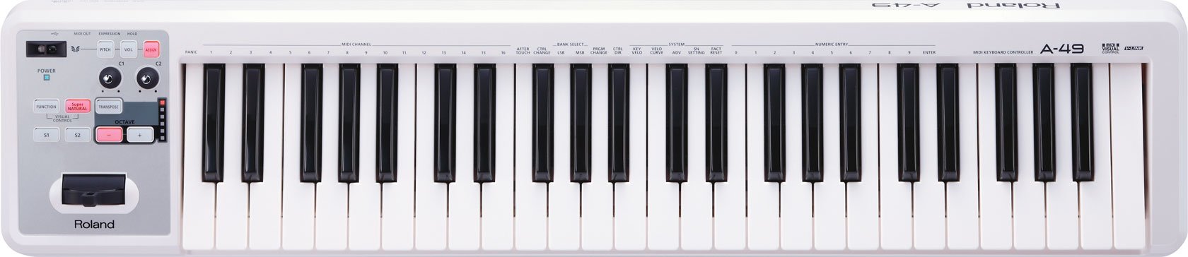 Roland A-49-WH Controlador MIDI USB com 49 Teclas – Versão Branca