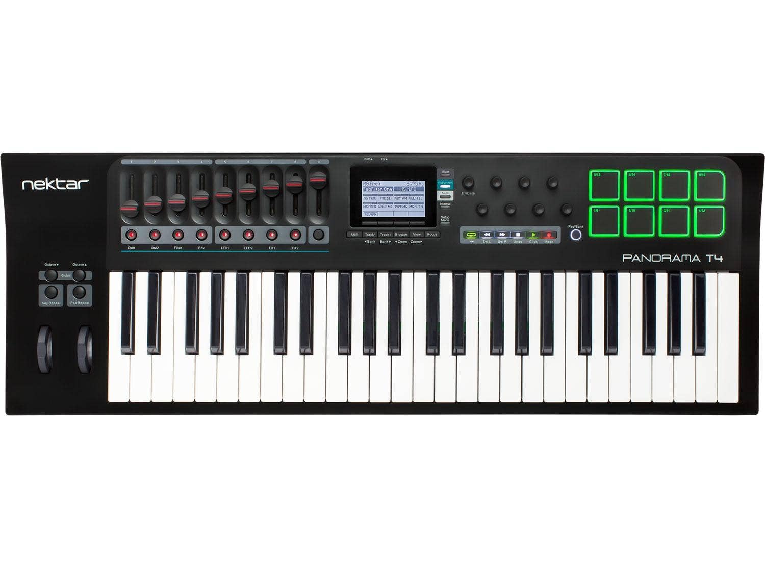 Teclado Controlador Nektar Panorama T4-49 Teclas, AfterTouch, Pads Sensíveis à Velocidade e à Pressão - USB - Mac - Windows - Linux - Inclui Bitwig 8-Track