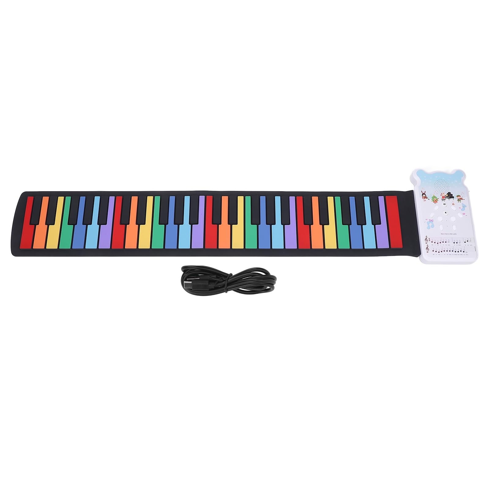 Alomejor Roll Up Piano, 49 Teclas Teclado de Piano Elétrico, Adequado para As Crianças Praticarem