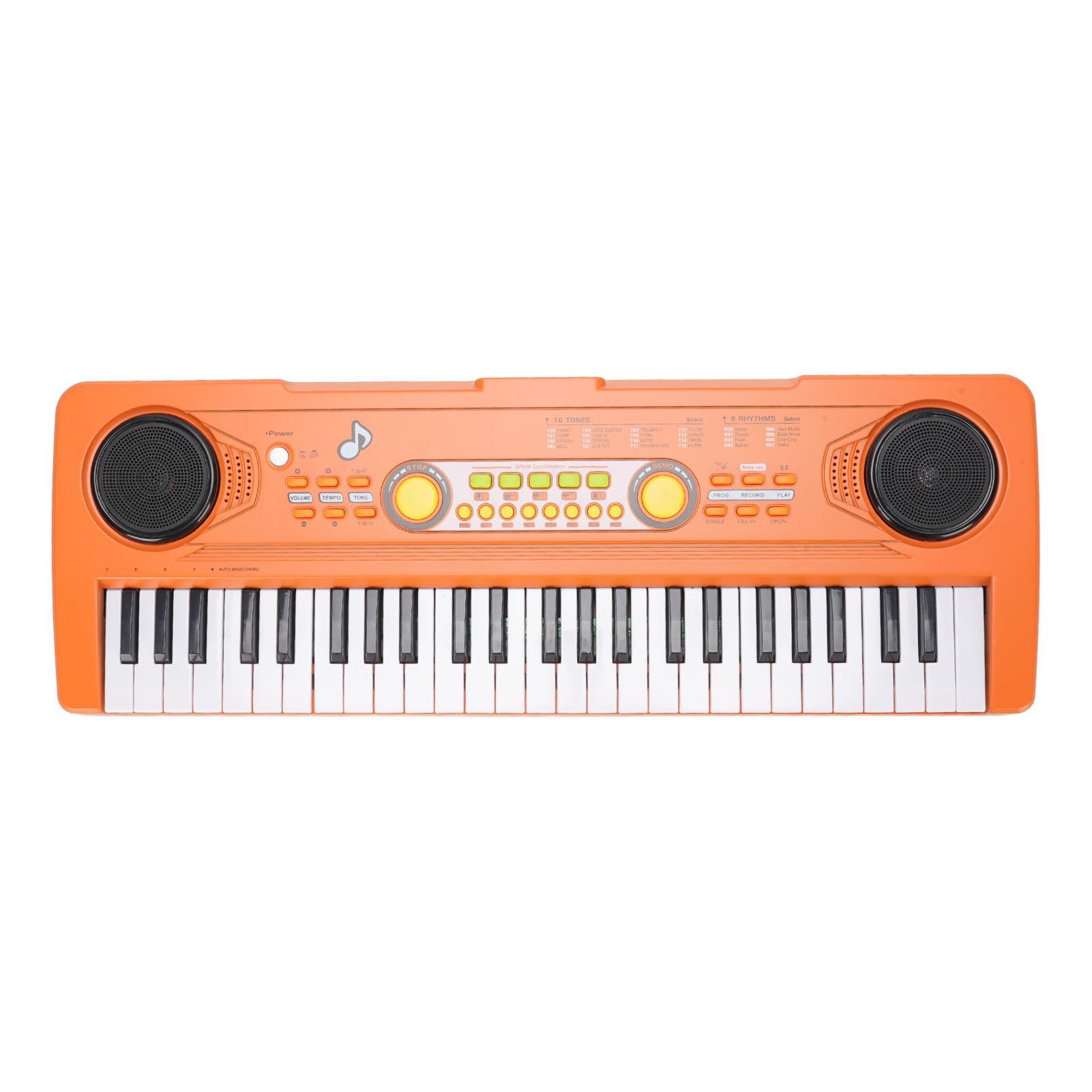 Asixxsix Piano com teclado portátil de 49 teclas, 16 tons 8 ritmos 6 músicas de demonstração Piano eletrônico Instrumento musical multifuncional USB com microfone para crianças e