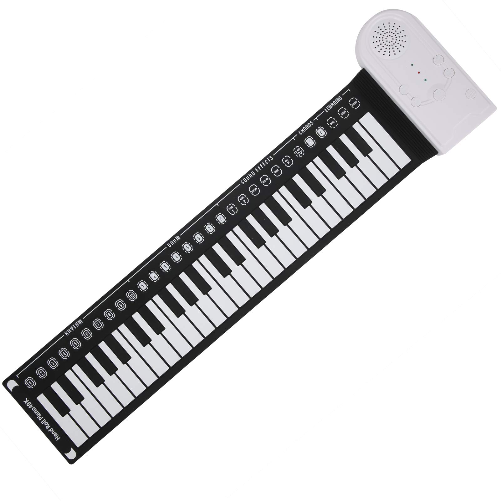RiToEasysports Teclado Elétrico Portátil 49 Teclas USB Recarregável Com Design Dobrável para Iniciantes