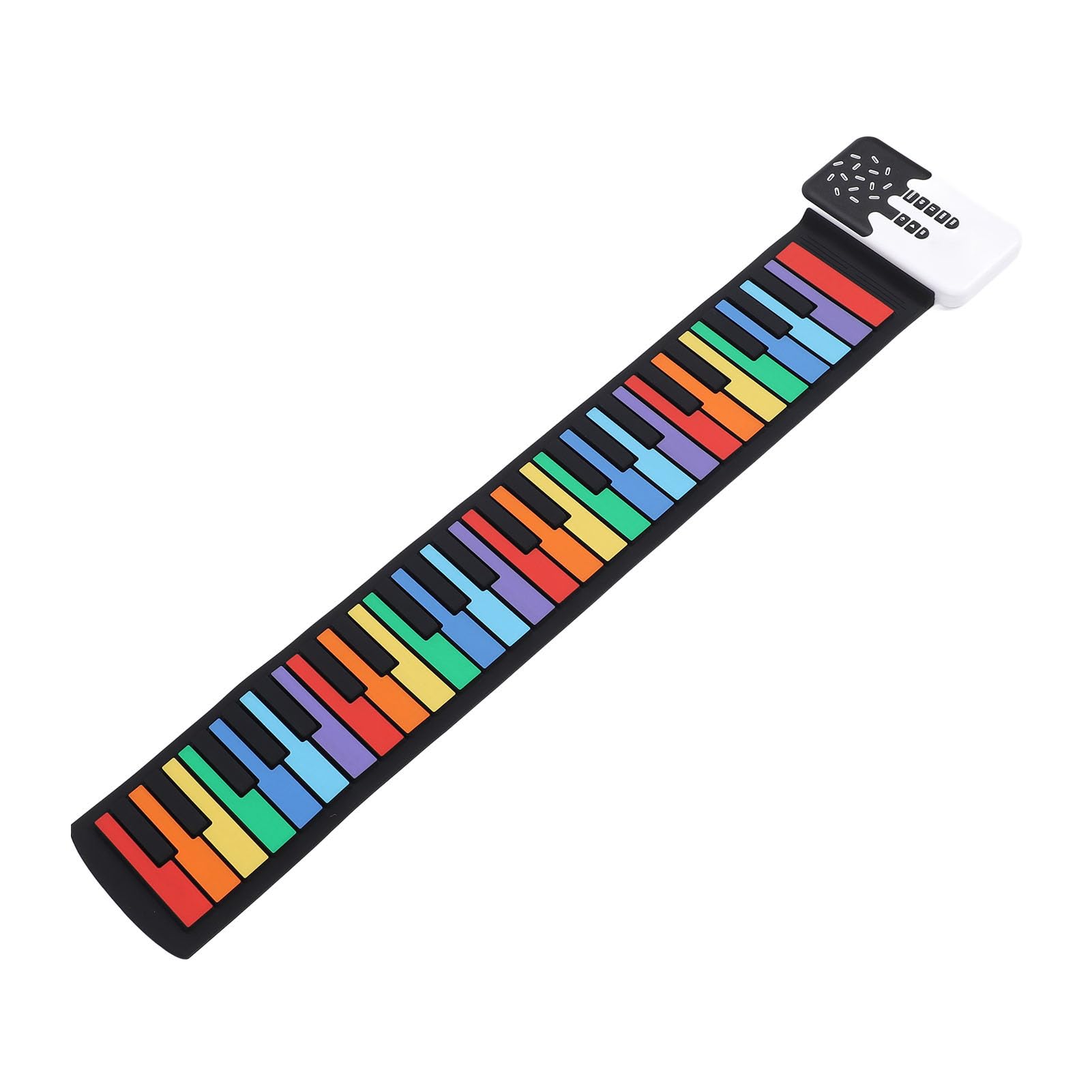 Cryfokt Piano de Enrolar de Silicone Portátil Colorido Com 49 Teclas para Viagens Em Casa, para Entusiastas Iniciantes, Teclado Enrolado à Mão Recarregável