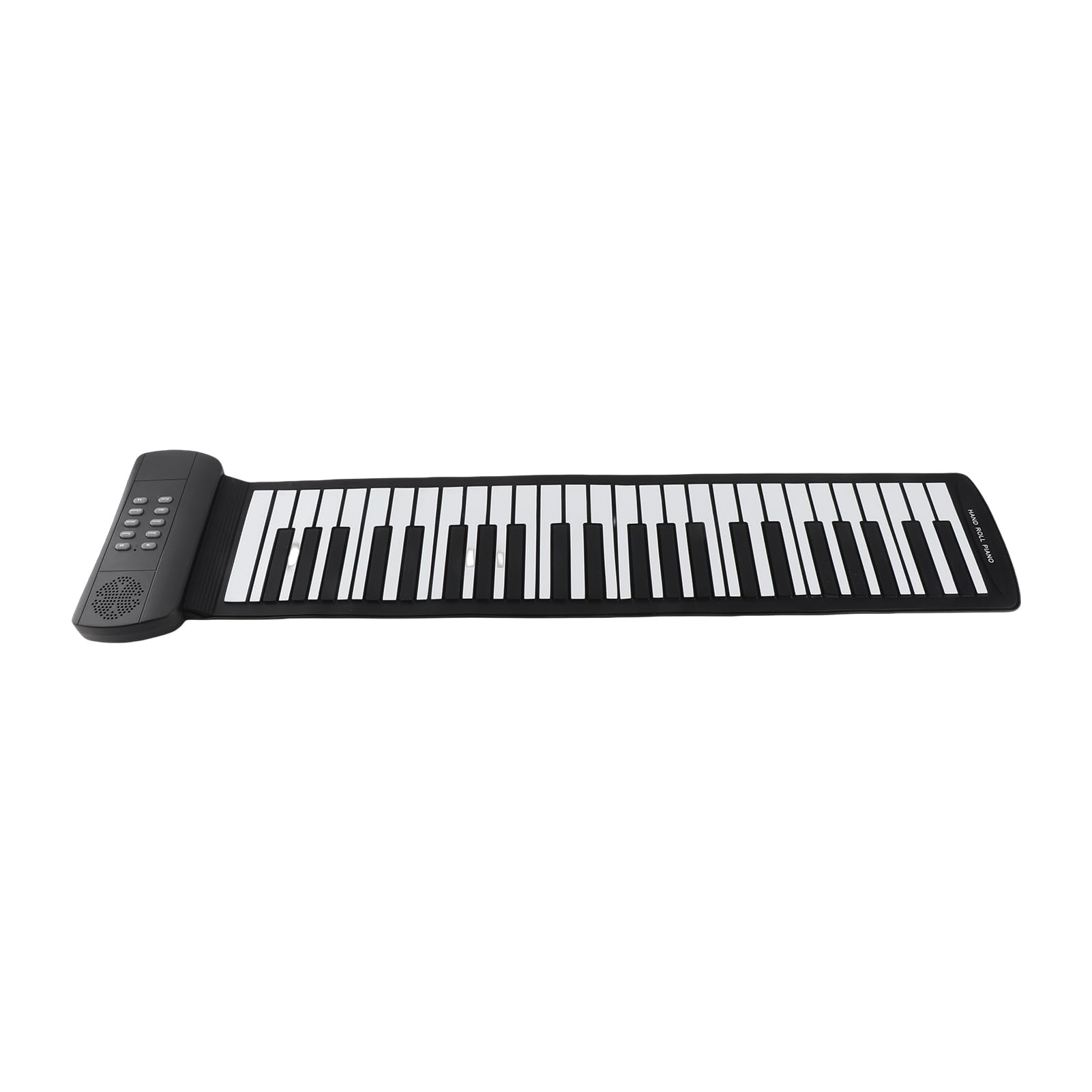 Naroote Enrole o Teclado Eletrônico de Silicone Com 16 Tons e 6 Demonstrações para Crianças, Piano de Rolo de Cabeça para Casa Ao Ar Livre, Preto, 49 Teclas (49 chaves)