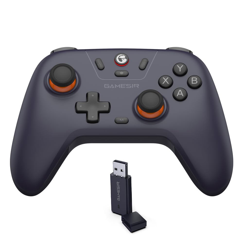GameSir Nova Lite Controle Bluetooth e Sem Fio 2.4G para PC Windows, Celular Android iPhone, Nintendo Switch e Steam Deck, Gamepad com Hall Effect Anti-Drift, Turbo, Vibração, Dongle USB（roxo escuro)