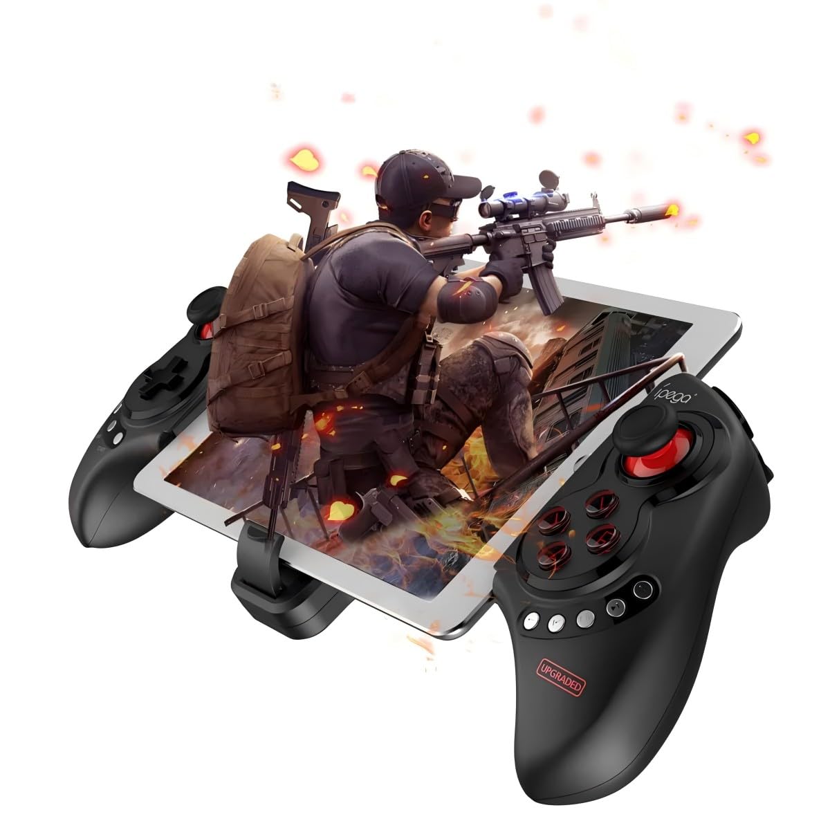 Genérica Controle para Celular Bluetooth 5.0 Compatível com Android IOS PS3 PS4 Nintendo Switch Joystick Celular Gamepad Controle PC Alta Precisão Batería Longa 15 Horas Uso 40 Dias Suporte Universal Ajustável