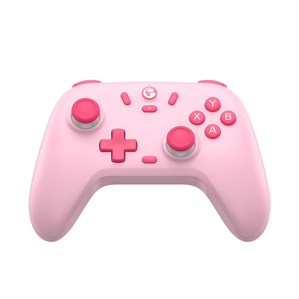 GameSir Nova Lite Controle Bluetooth e Sem Fio 2.4G para PC Windows, Celular Android iPhone, Nintendo Switch e Steam Deck, Gamepad com Hall Effect Anti-Drift, Turbo, Vibração, Dongle USB - Rosa