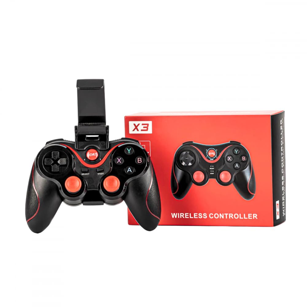 Controle Gamer Sem Fio com Suporte para Celular, Bluetooth 2.4G, Bateria 400mAh, Compatível com Android/Windows/PS3/PS4, Joystick Ergonômico