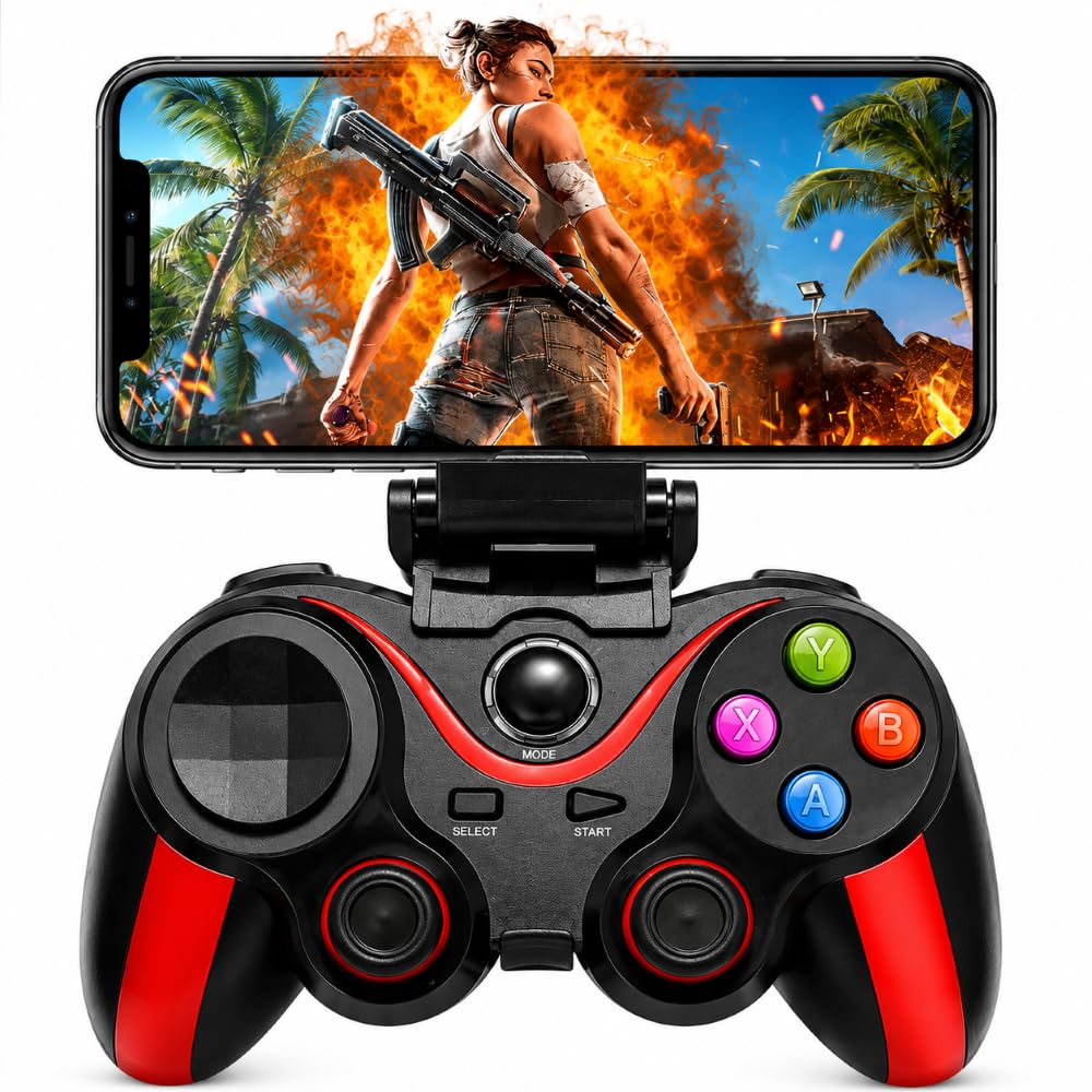 do acessório Altomex Controle Bluetooth Wireless Para Celular Android iPhone iOS AL-G7 Gamepad Gamer Recarregável Free Fire PUBG COD Emuladores