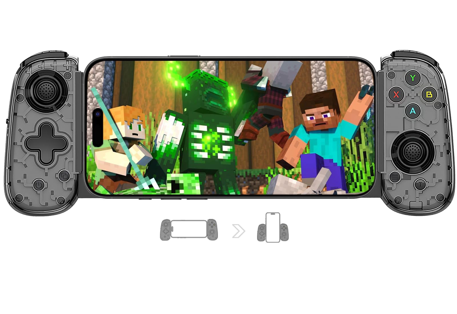 Megadream Controle de jogo móvel USB-C com fio e sem fio para iPhone, telefones Android USB-C, PC, switch – suporta jogos remotos Xbox/PS/Steam e jogos na nuvem – Joysticks de efeito Hall, Turbo