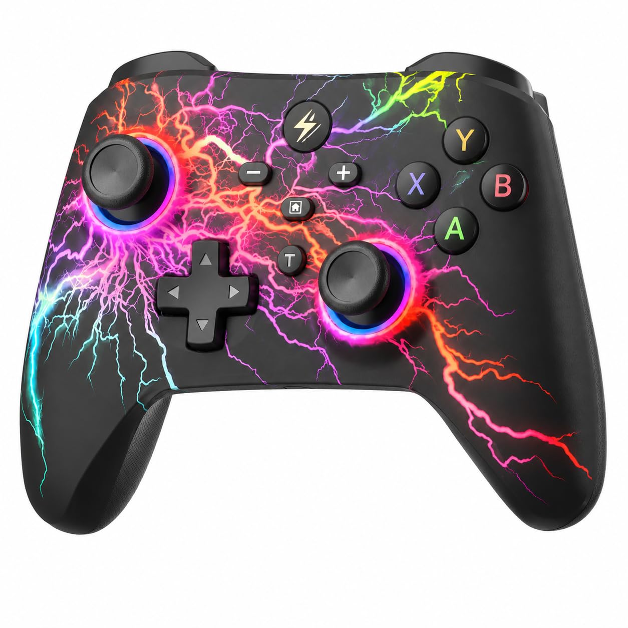 Controle Gamer Sem Fio para Nintendo Switch, Switch OLED, Switch Lite, PC, Android e iOS | RGB com 9 Cores e 3 Modos de Iluminação | Botões Programáveis, Função Turbo, Vibração com 4 Níveis, USB-C, Bateria 800mAh Ergonômico