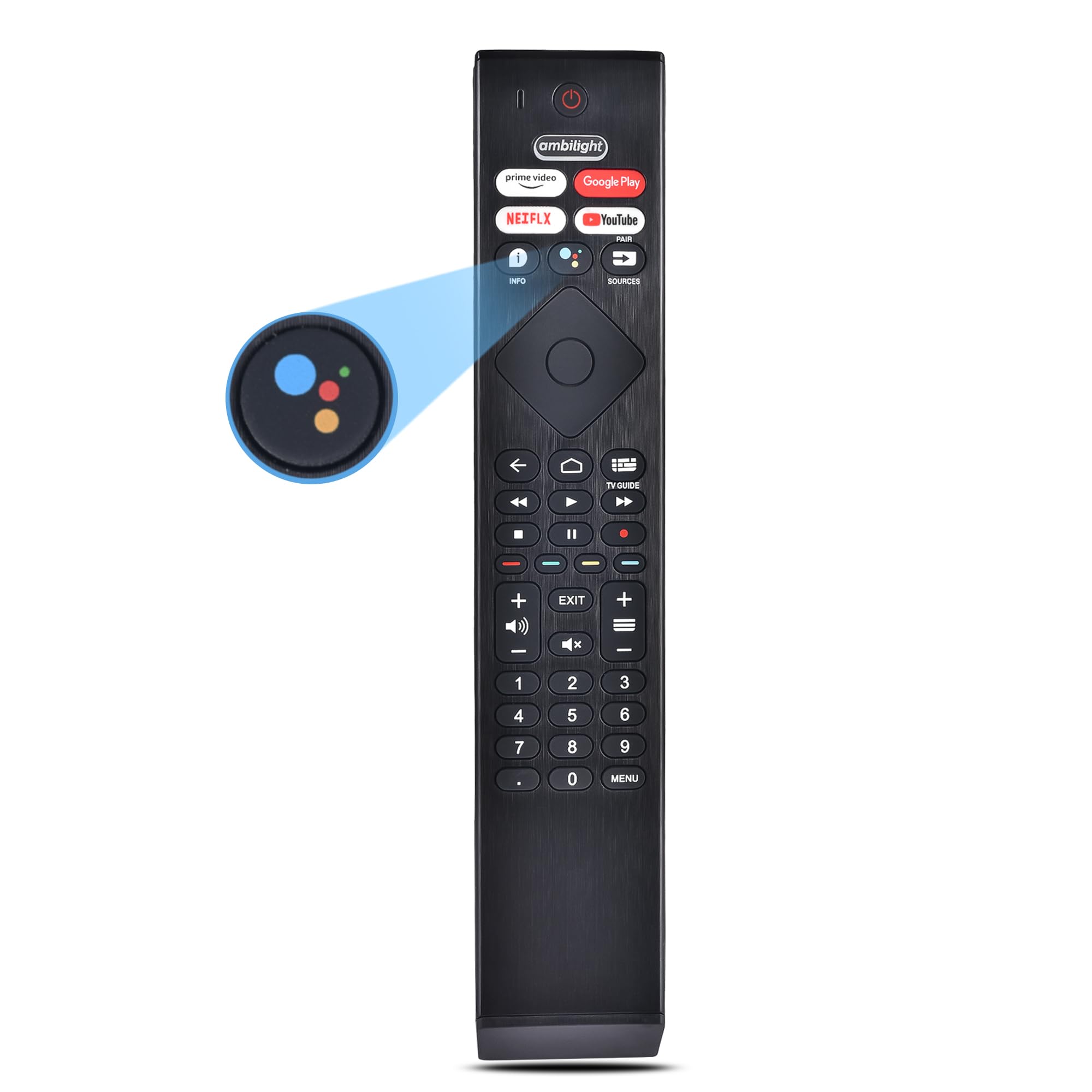 Controle remoto de substituição por voz para Smart TV Philips: Controle universal para Smart TV Android Ultra HD 4K Philips com Google Assistant. Para 43" 50" 55" 65" 75" Classe 5704 5504 5604 5806