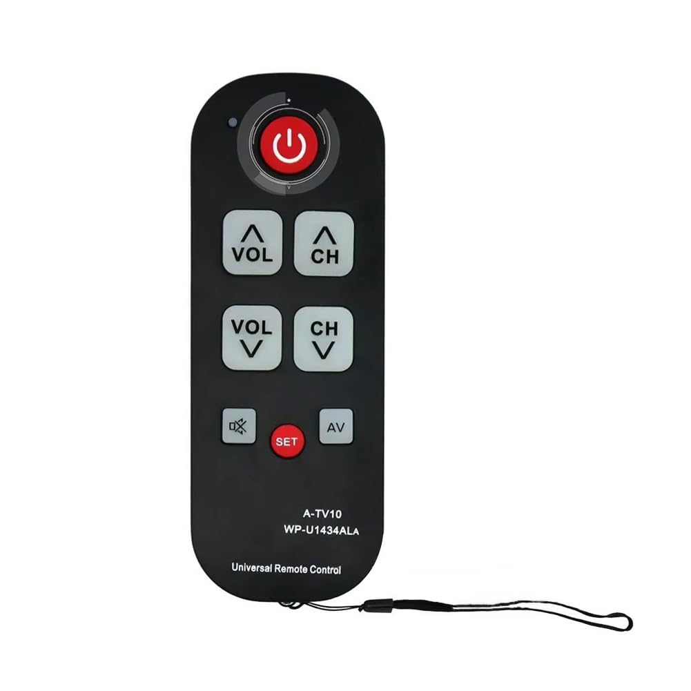 Kitchenstar Controle remoto de TV A-TV10 com botões grandes, controle universal de design simples, controle remoto à prova d'água para idosos para todos os modelos de TV