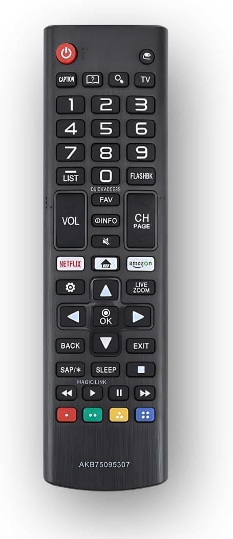 e o Controle Universal Smart Tv Akb75095307 Pronto Usar Sem Configuração Botões Netflix Prime Acesso Direto Função Futebol Live Zoom Praticidade Total Comando Distância Longo Alcance