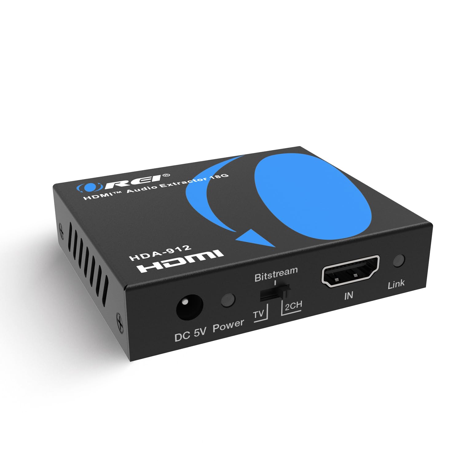 Extrator de áudio HDMI 4K da OREI, UltraHD 4K @ 60Hz 18G HDMI 2.0 conversor de áudio SPDIF + saída de 3,5 mm HDCP 2.2 - Dolby Digital/DTS Passthrough CEC, HDR, Dolby Vision, suporte HDR10 (HDA-912)