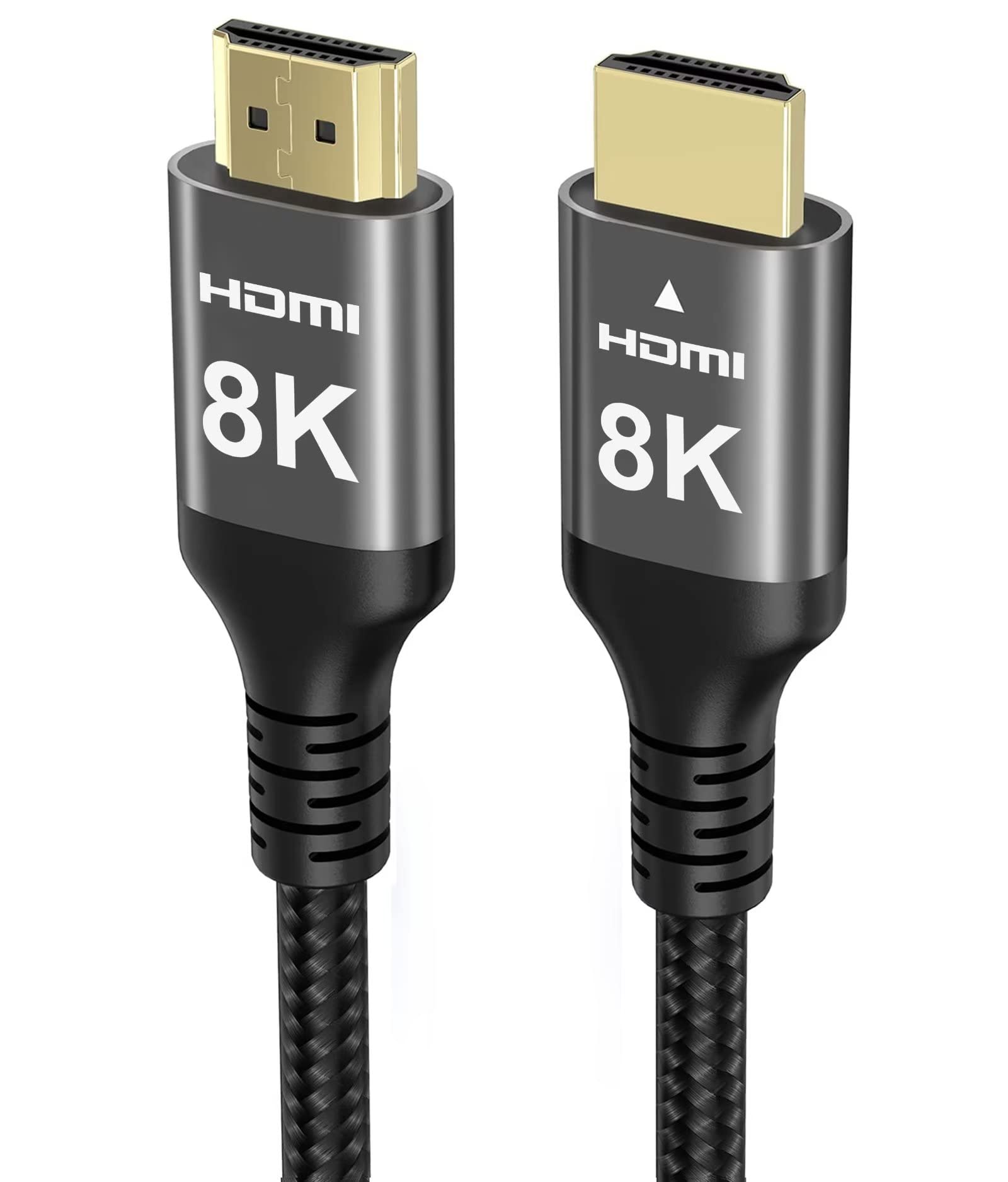 Ubluker 8K Cabo HDMI 48Gbps 10M, Cabo HDMI® de alta velocidade trançado em nylon 4K 120Hz 2K 165Hz 8K 60Hz 12bit eARC ARC Dolby Atmos HDR10+ HDCP2.3 Compatível para jogos PC TV Monitor Mac PS5 Xbox