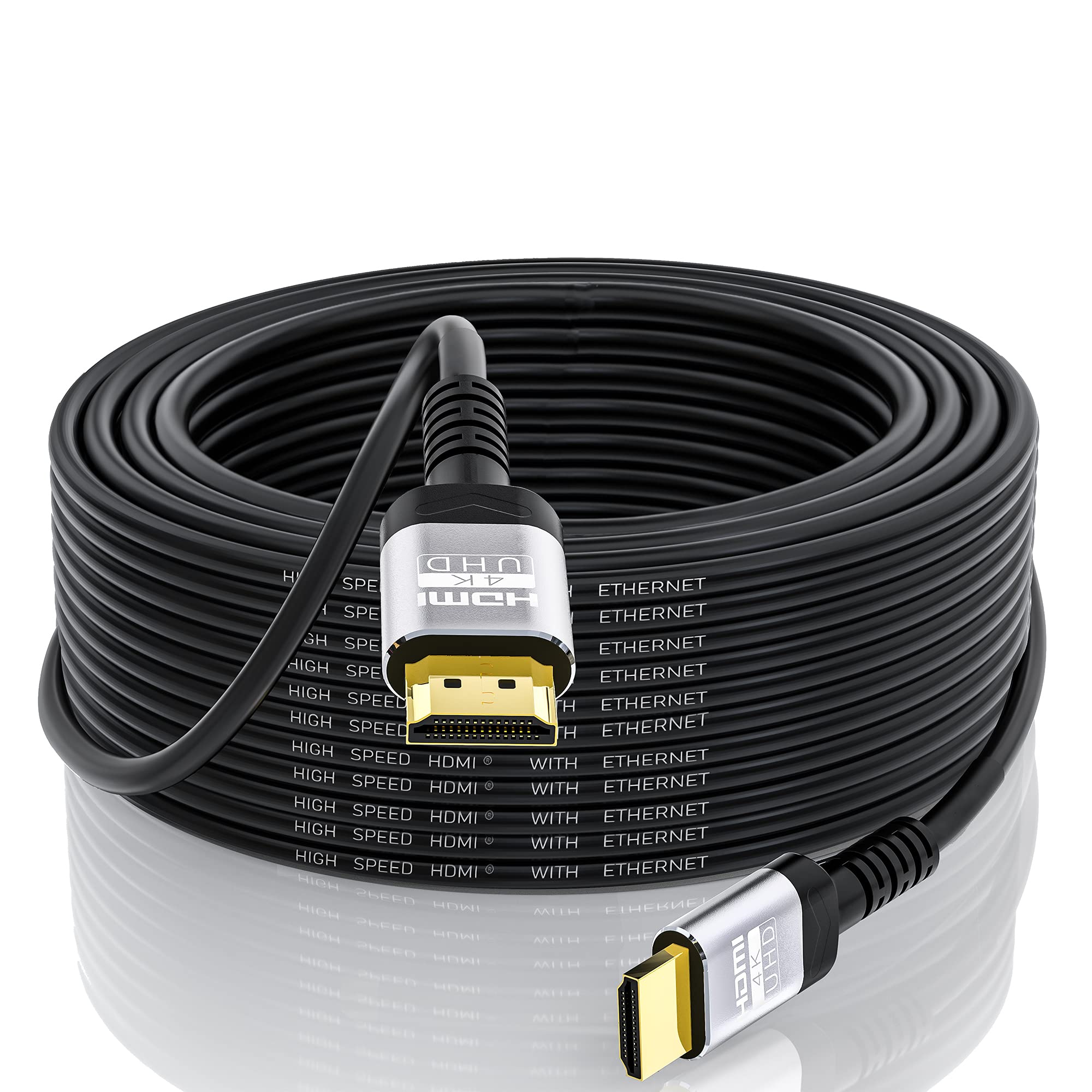 Soonsoonic Cabo HDMI 4K 12 metros | Cabo HDMI 2.0 Ultra Alta Velocidade de 18 Gbps 4K@60Hz HDR 3D ARC HDCP2.2 Ethernet Cabo HDMI | para TV UHD, Monitor, Laptop, Xbox PS4/PS5 etc (12 m)