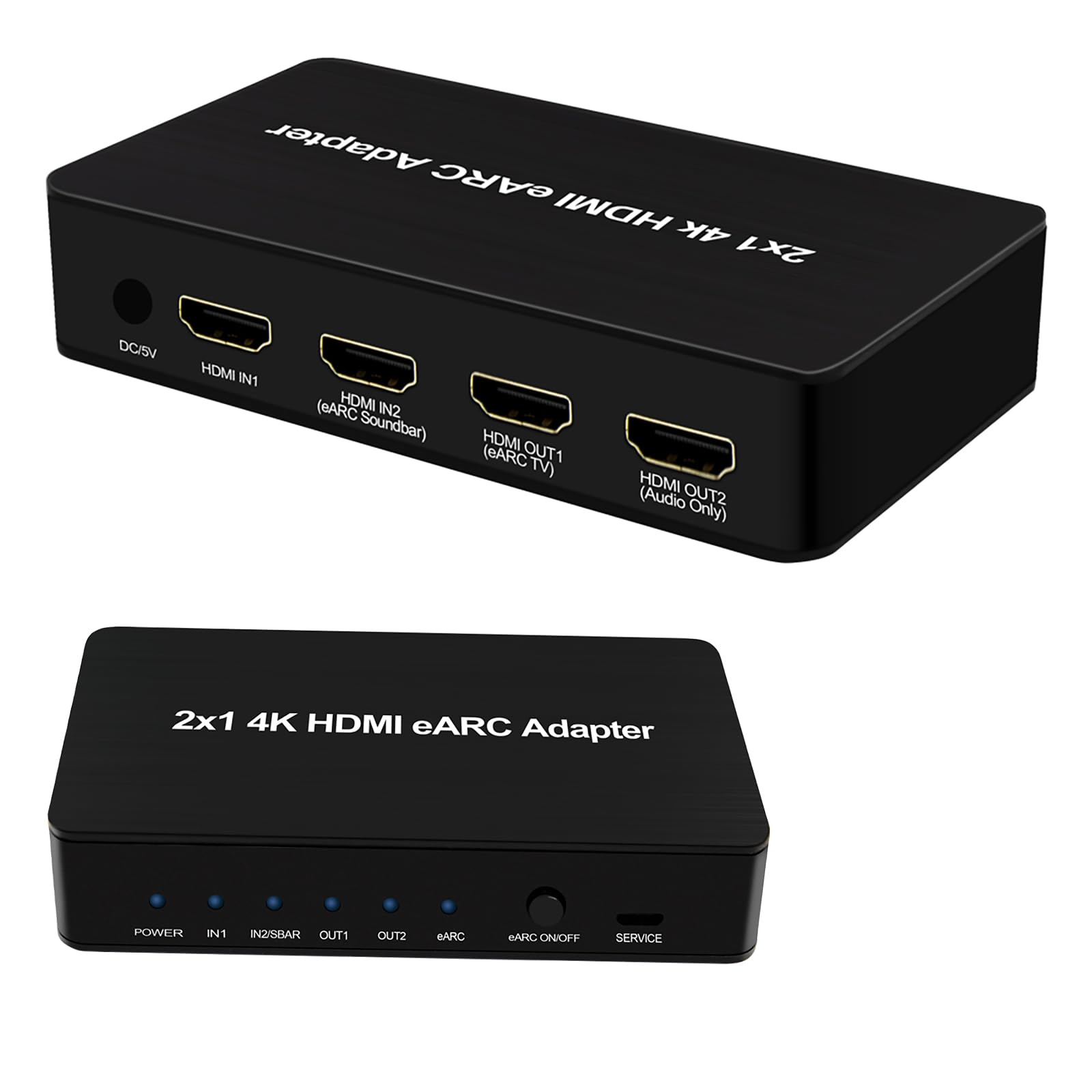 Switch Hdmi com Extrator de Áudio Earc, Switch Hdmi 4K60Hz 4 Em 1 com Saída de Áudio, Compatível com Controle Remoto Ir, 18Gbps, Earc/Arc, Soundbar, Hdcp 2.2, Lpcm 7.1, Hdr10, Dolby Digital