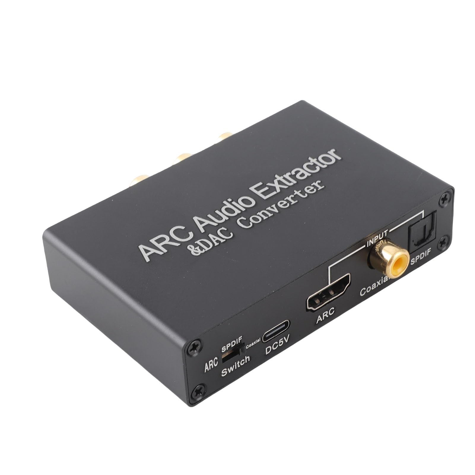 Extrator de Som ARC de Saída HD, Conversor de Som Analógico Digital Com Saída óptica Coaxial de 3,5 Mm, Suporta Taxa de Amostragem de 192 KHz, Caixa de Alumínio, para TV de