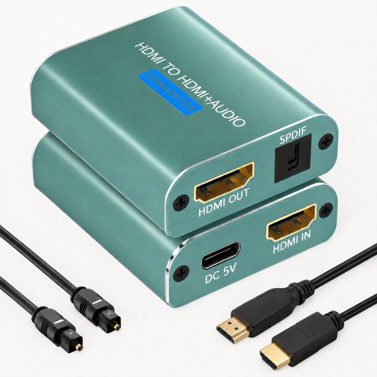 AMANKA Extrator de Áudio Hdmi 4K, Adaptador de Vídeo E Áudio Hdmi para Óptico Toslink Spdif, Compatível com Digital/Dts, Pcm Hdr10 (Não Compatível com Arc).