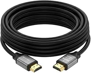 Cabo HDMI 2.0 4K Ultra HD 5 Metros - Alta Velocidade 18Gbps, HDR, 3D, ARC - Conectores Banhados a Ouro 24K e Revestimento em Liga de Alumínio - Compatível com TV, Videogames, Monitor e PC