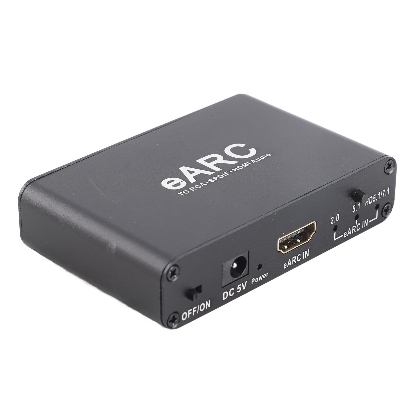 Fabater Extrator de HDMI ARC, Conversor de Adaptador de EARC ARC de 192 KHz para Interface Multimídia HD + Saída óptica + Estéreo de 3,5 Mm para Fones de Ouvido Com