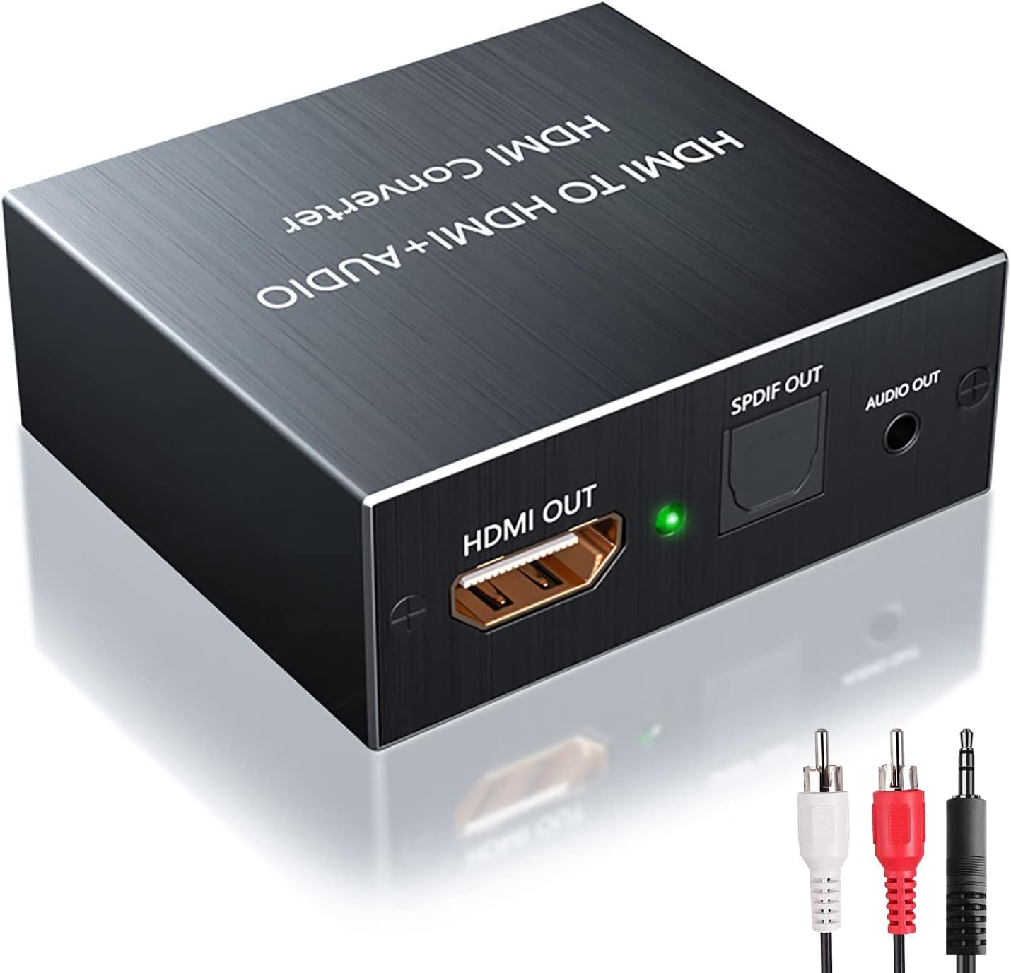 Conversor HDMI para HDMI com Extrator de Áudio Óptico Toslink e P2, Suporte 4K Full HD, compatível com PS5, PS4, Xbox, Roku, Chromecast