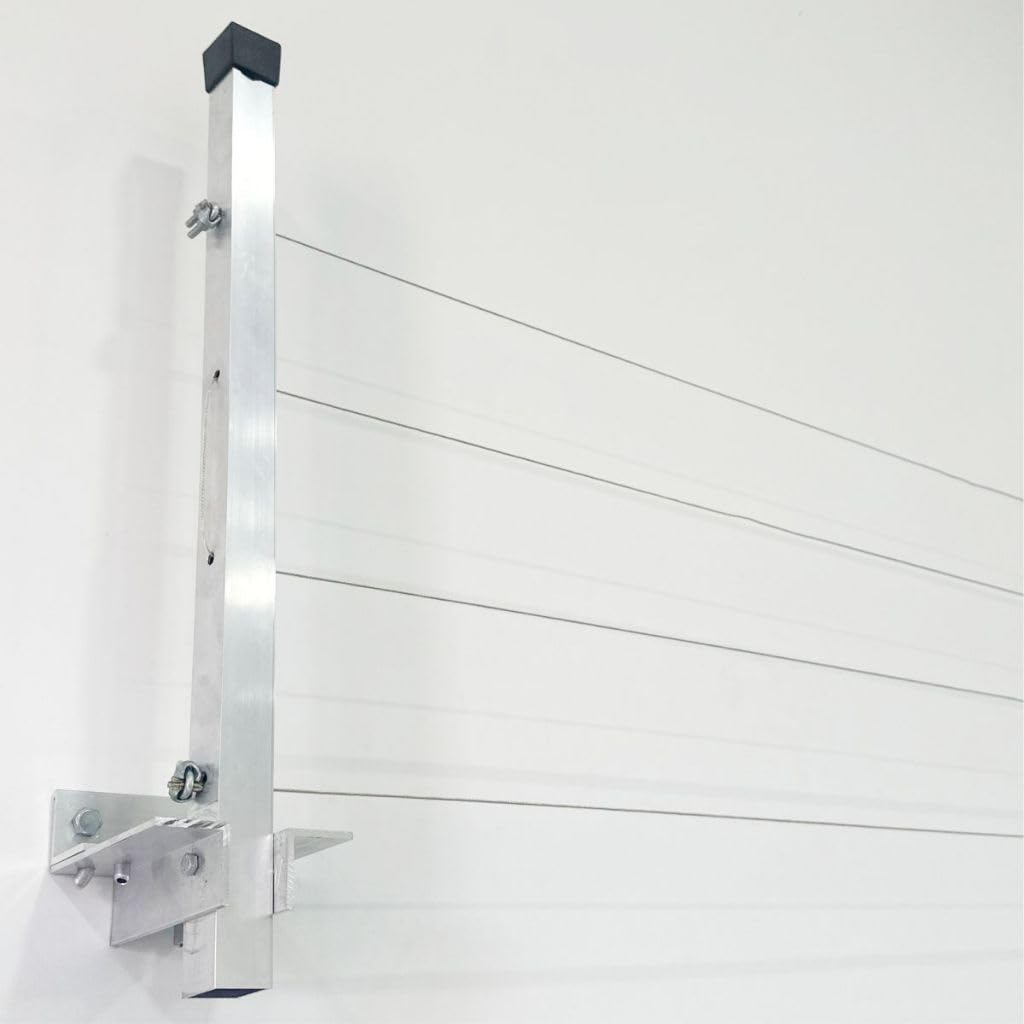 Prismatic Varal Articulado De Parede Em Alumínio Dobrável 50cm - Resistente Ao Sol E Chuva Com Corda De Aço 20m