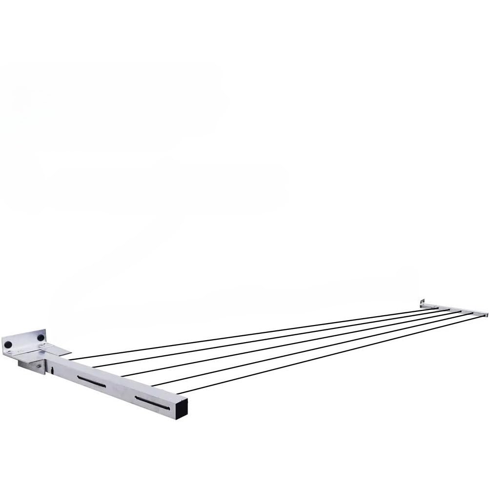 Varal de Parede Articulado Alumínio 50cm com 20m de Corda PVC | Varal articulado de alumínio com 50cm, 5 cordas e 20m de corda de aço revestida em PVC.