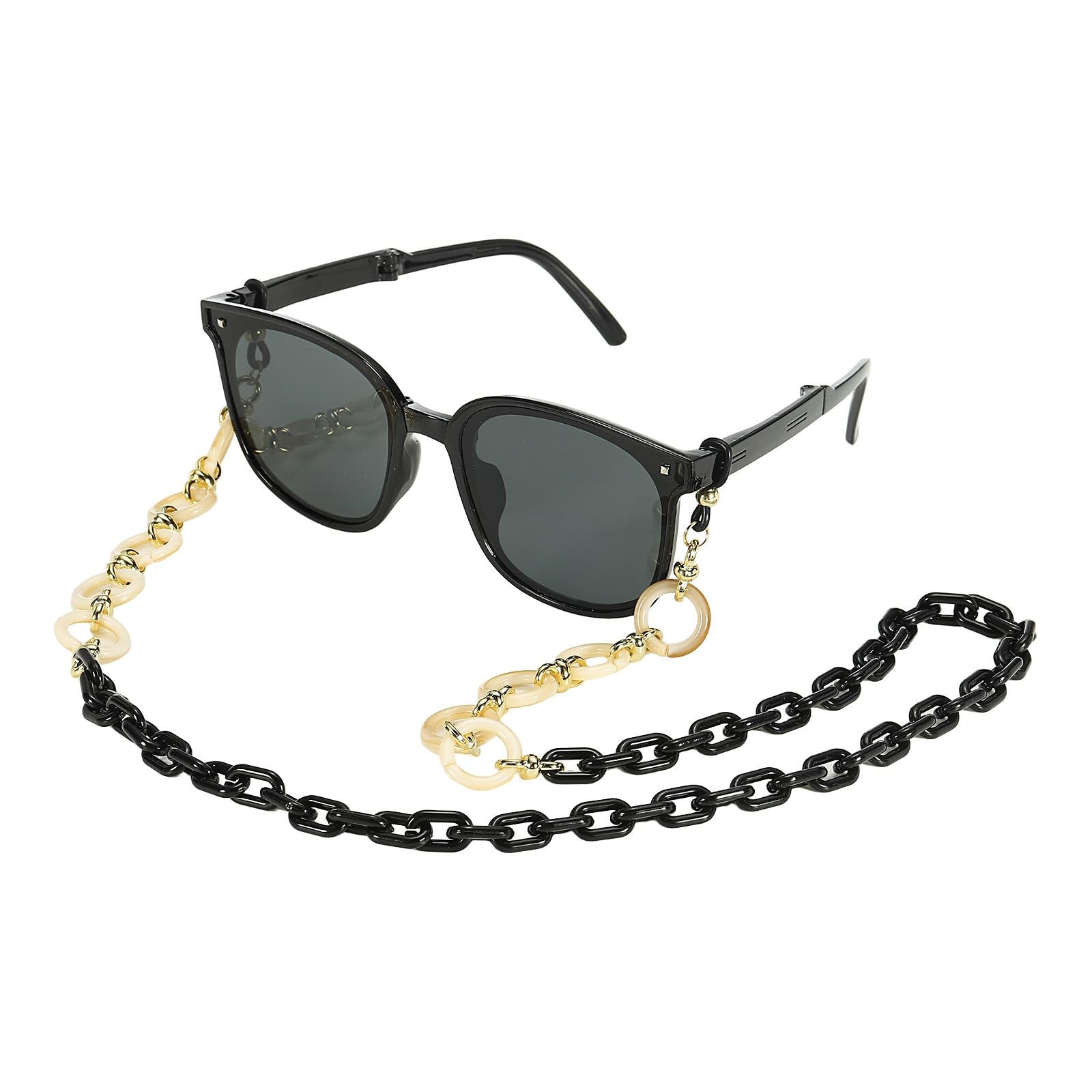 Cordão de óculos para óculos de sol, pulseira de corrente de acrílico para óculos ajustável
